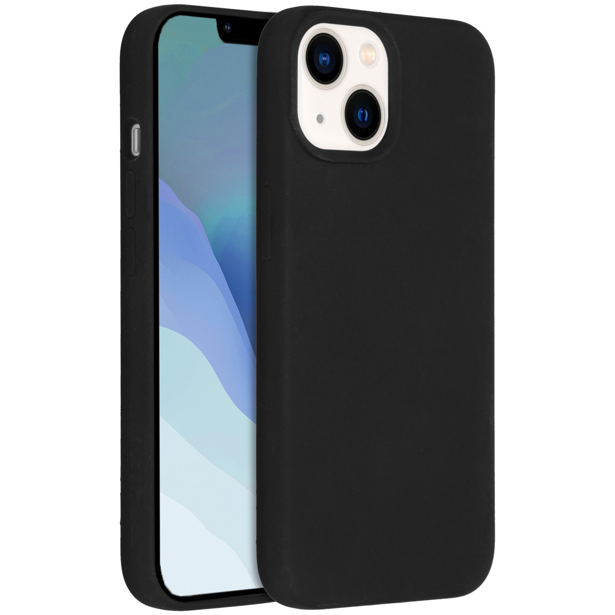 Accezz Liquid Silicone Backcover voor de Apple iPhone 14 / 13 - Zwart