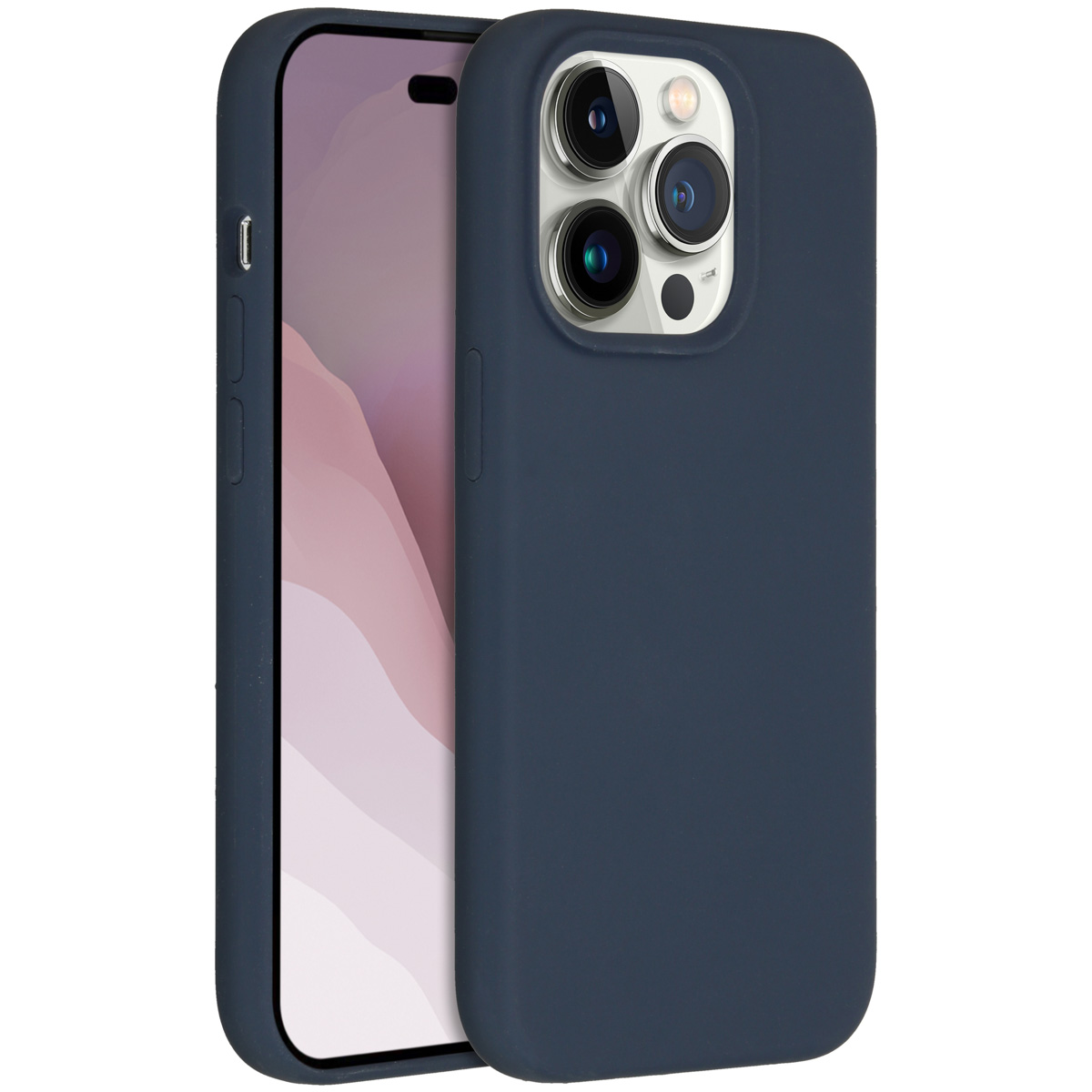 Accezz Coque Liquid Silicone Apple iPhone 14 Pro - Bleu foncé