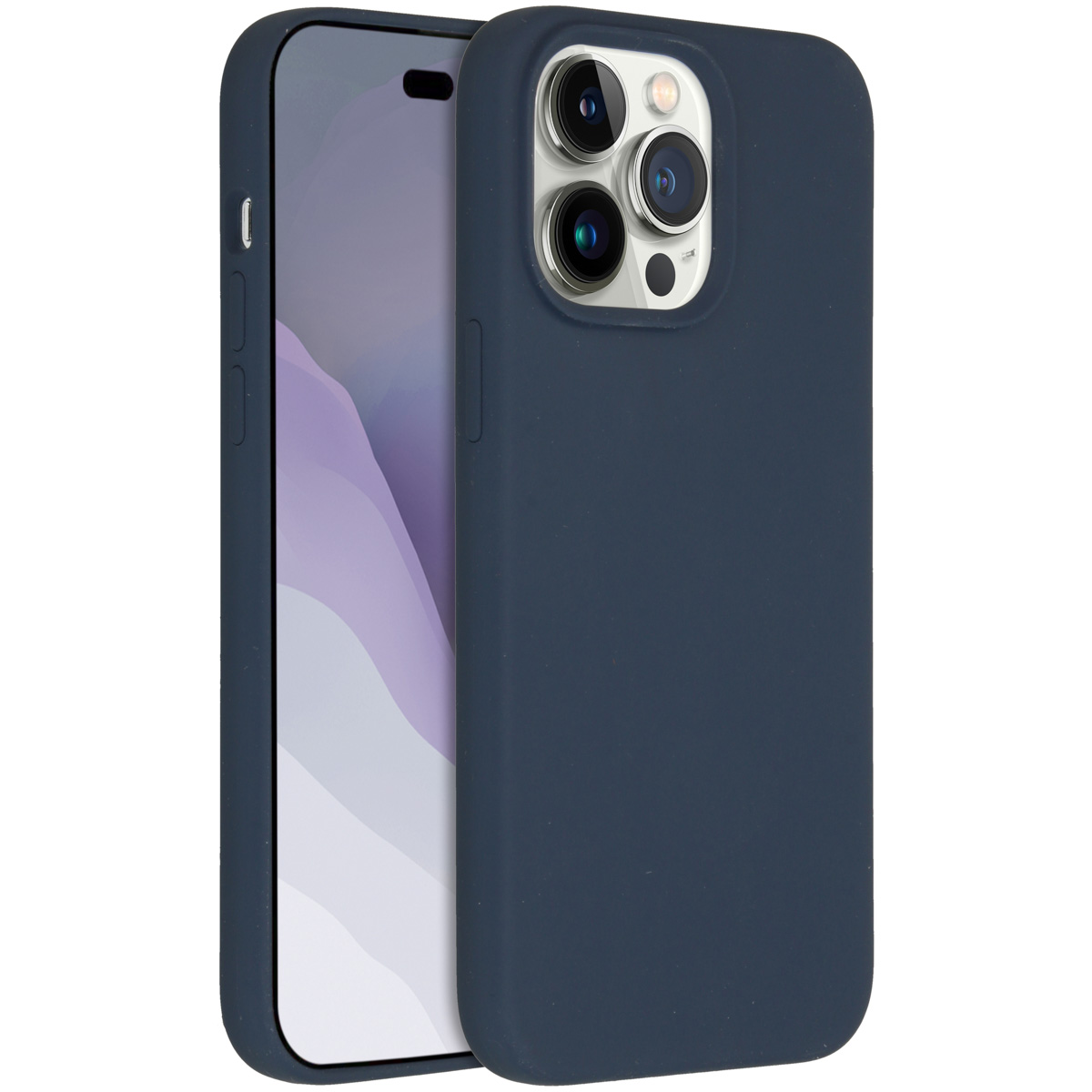 Accezz Coque Liquid Silicone Apple iPhone 14 Pro Max - Bleu foncé