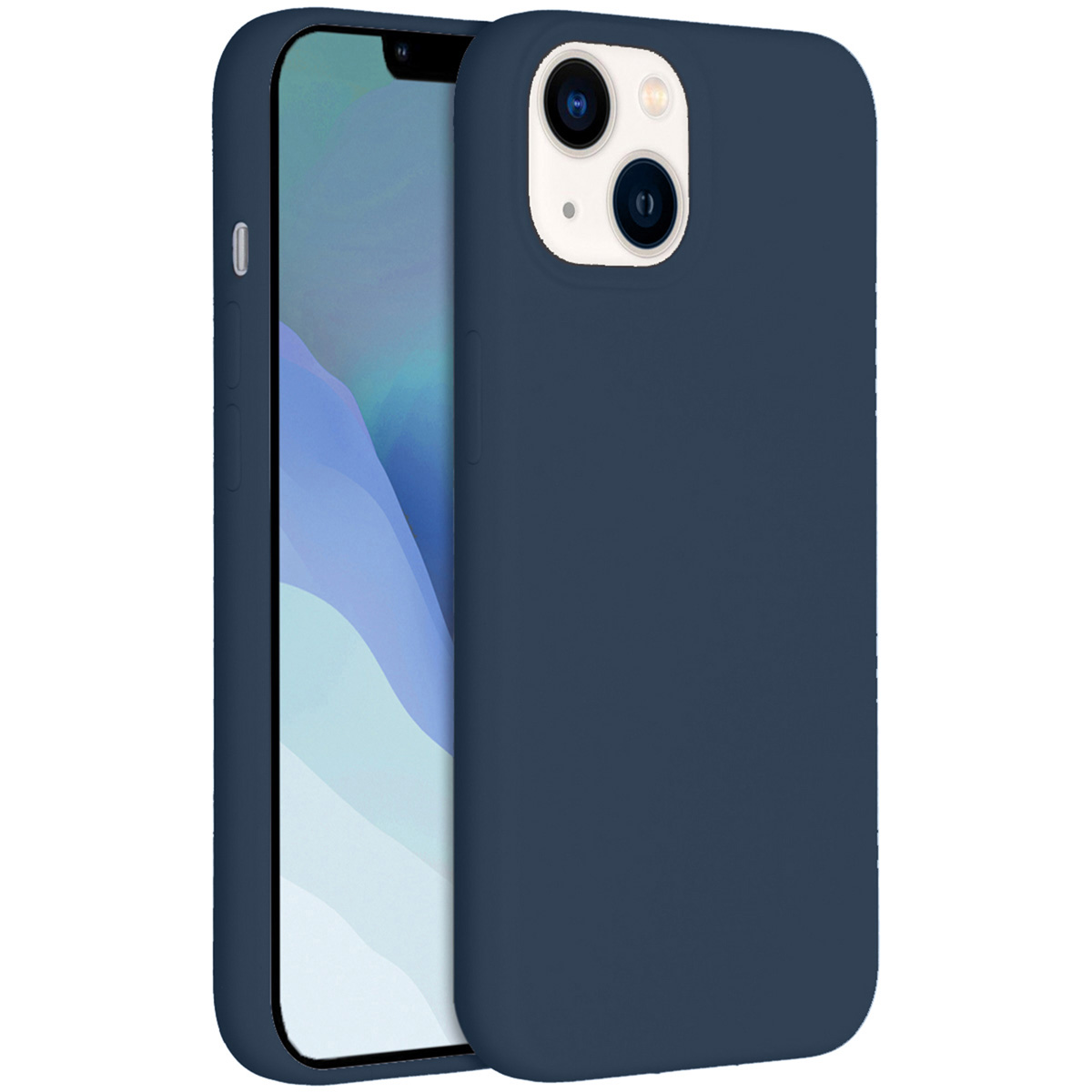 Accezz Liquid Silicone Backcover met MagSafe voor de Apple iPhone 14 / 13 - Donkerblauw