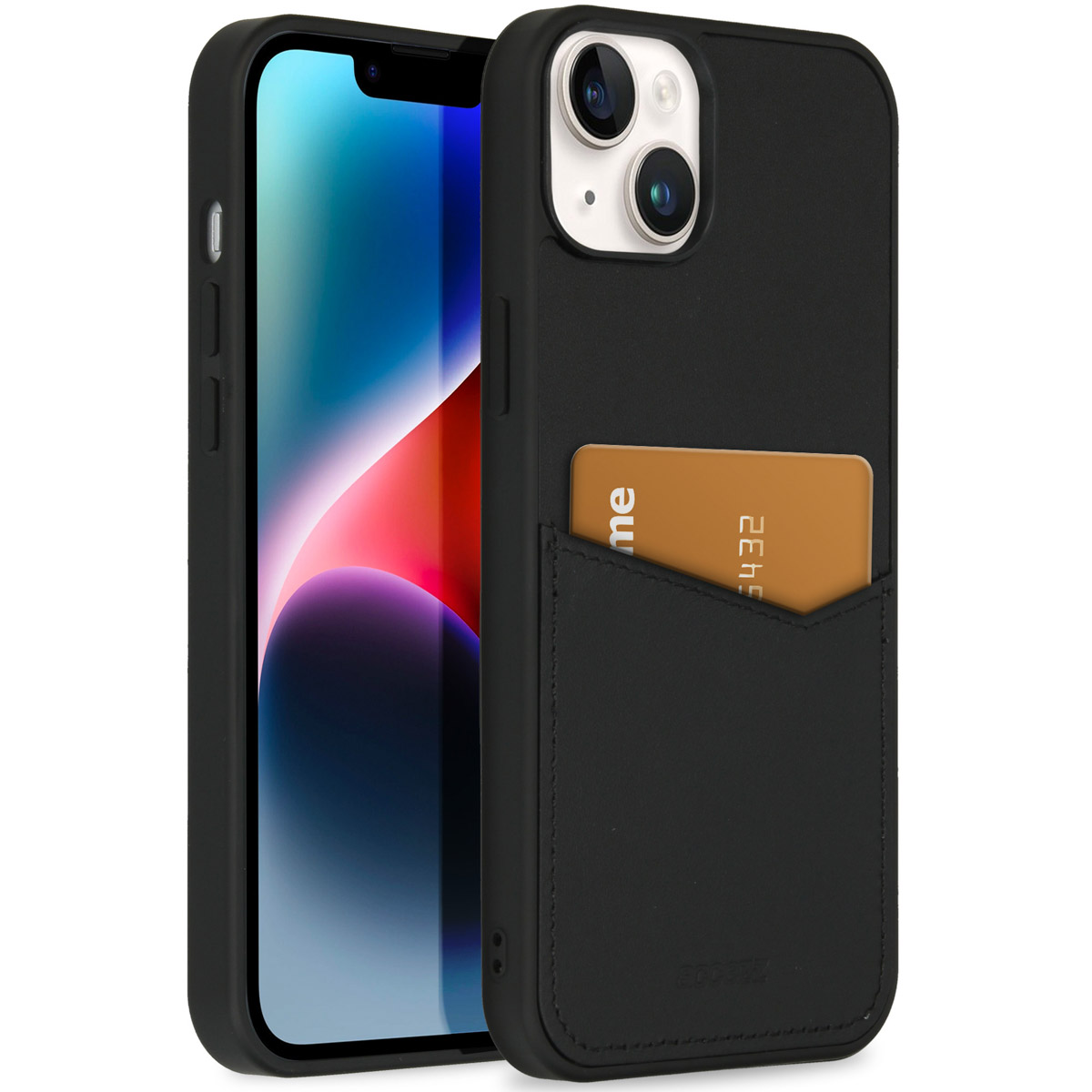 Accezz Premium Leather Card Slot Backcover voor de Apple iPhone 14 Plus - Zwart