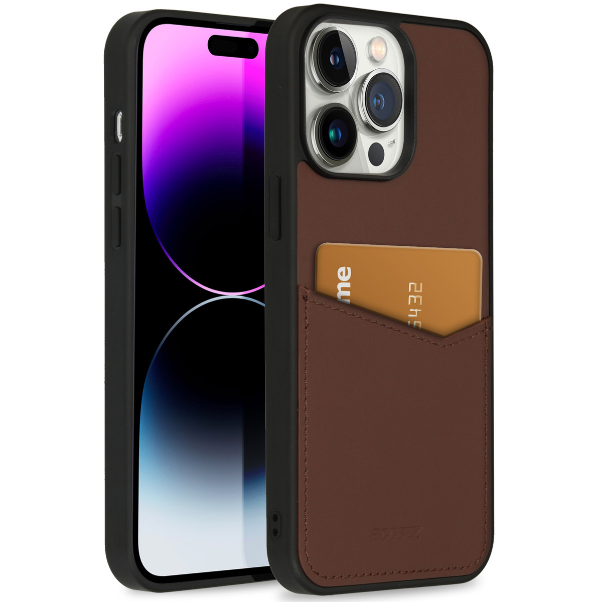 Accezz Premium Leather Card Slot Backcover voor de Apple iPhone 14 Pro Max - Bruin