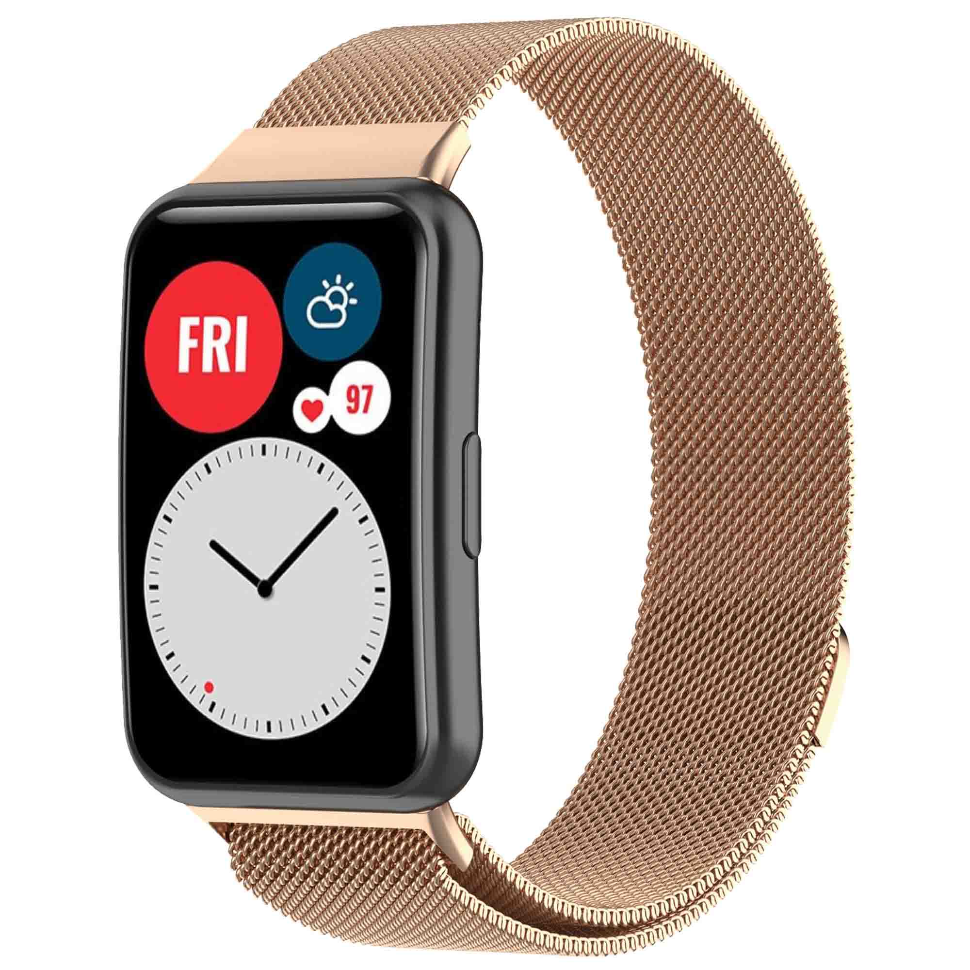 imoshion Bracelet magnétique milanais Huawei Watch Fit - Rose Doré