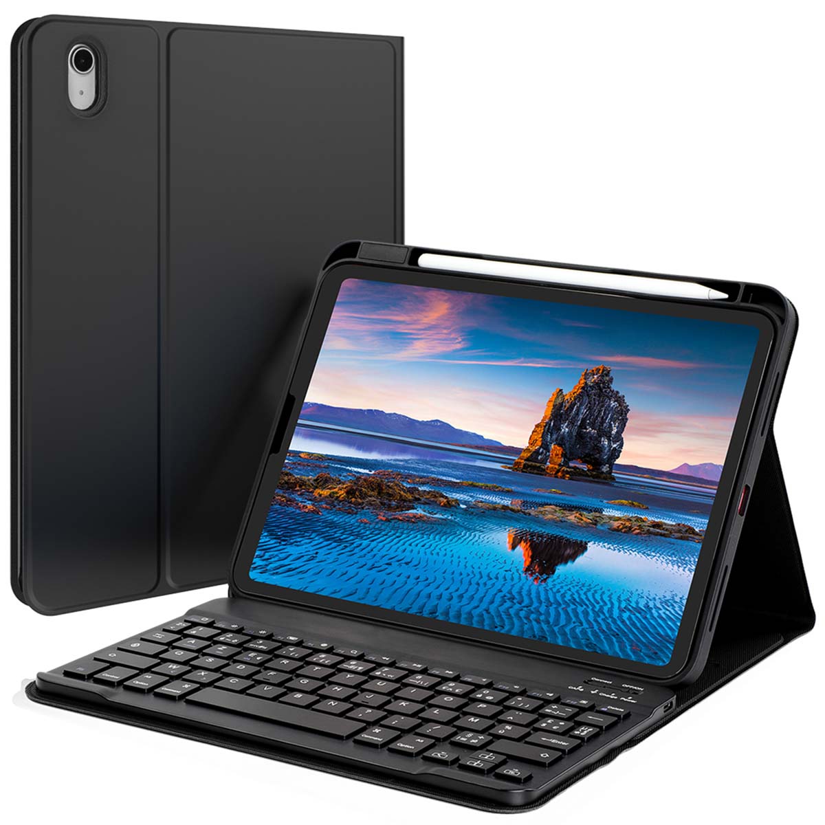 Accezz Bluetooth Keyboard Bookcase voor de Apple iPad 11 (2025) 11 inch A16 / iPad 10 (2022) 10.9 inch - AZERTY / FR - Zwart