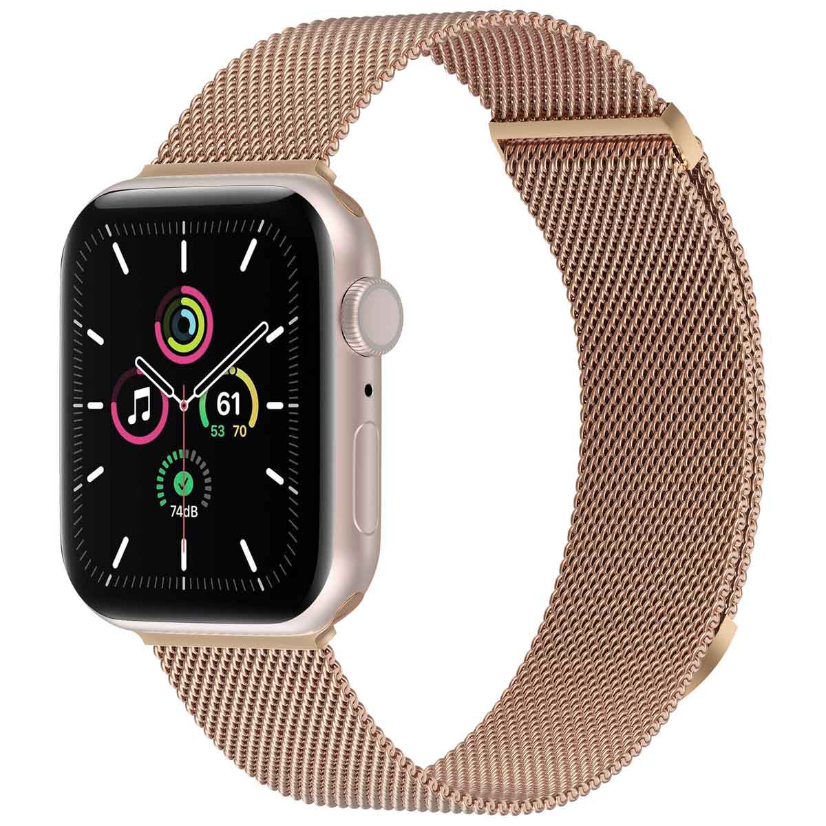 imoshion Bracelet magnétique milanais Apple Watch | 44/45/46/49 mm - Taille M - Rose Doré