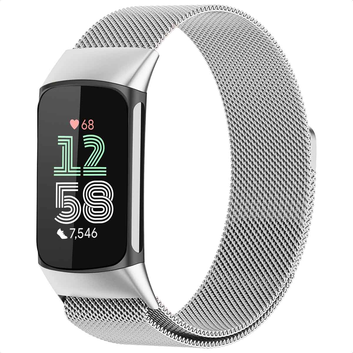 imoshion Bracelet magnétique milanais Fitbit Charge 5 - Taille S - Argent