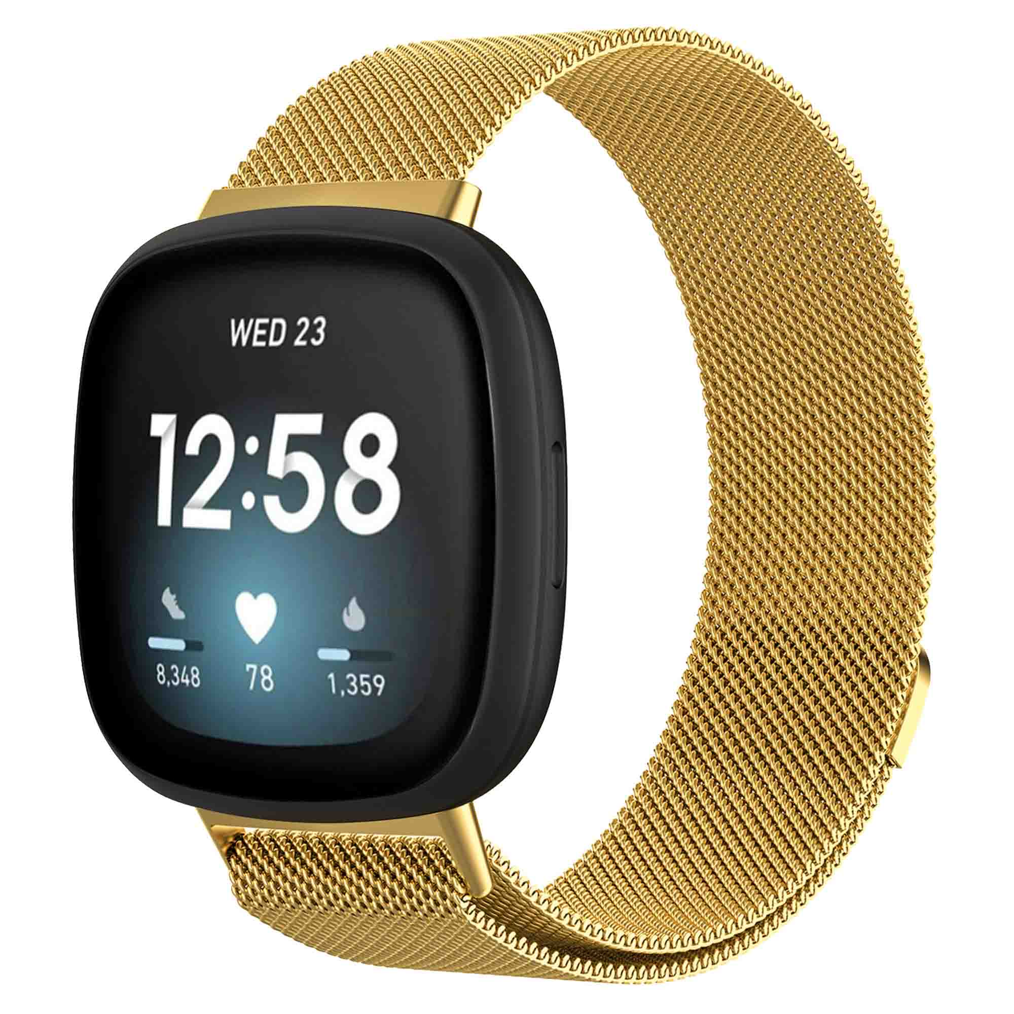 imoshion Bracelet magnétique milanais Fitbit Versa 3 - Taille S - Doré