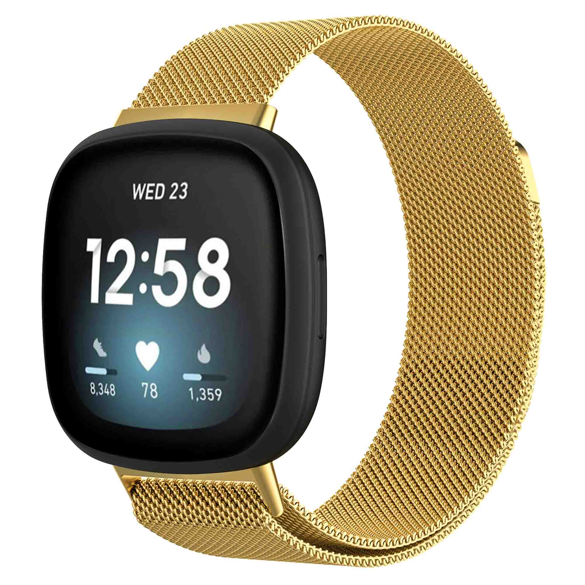 imoshion Bracelet magnétique milanais Fitbit Versa 3 - Taille M - Doré
