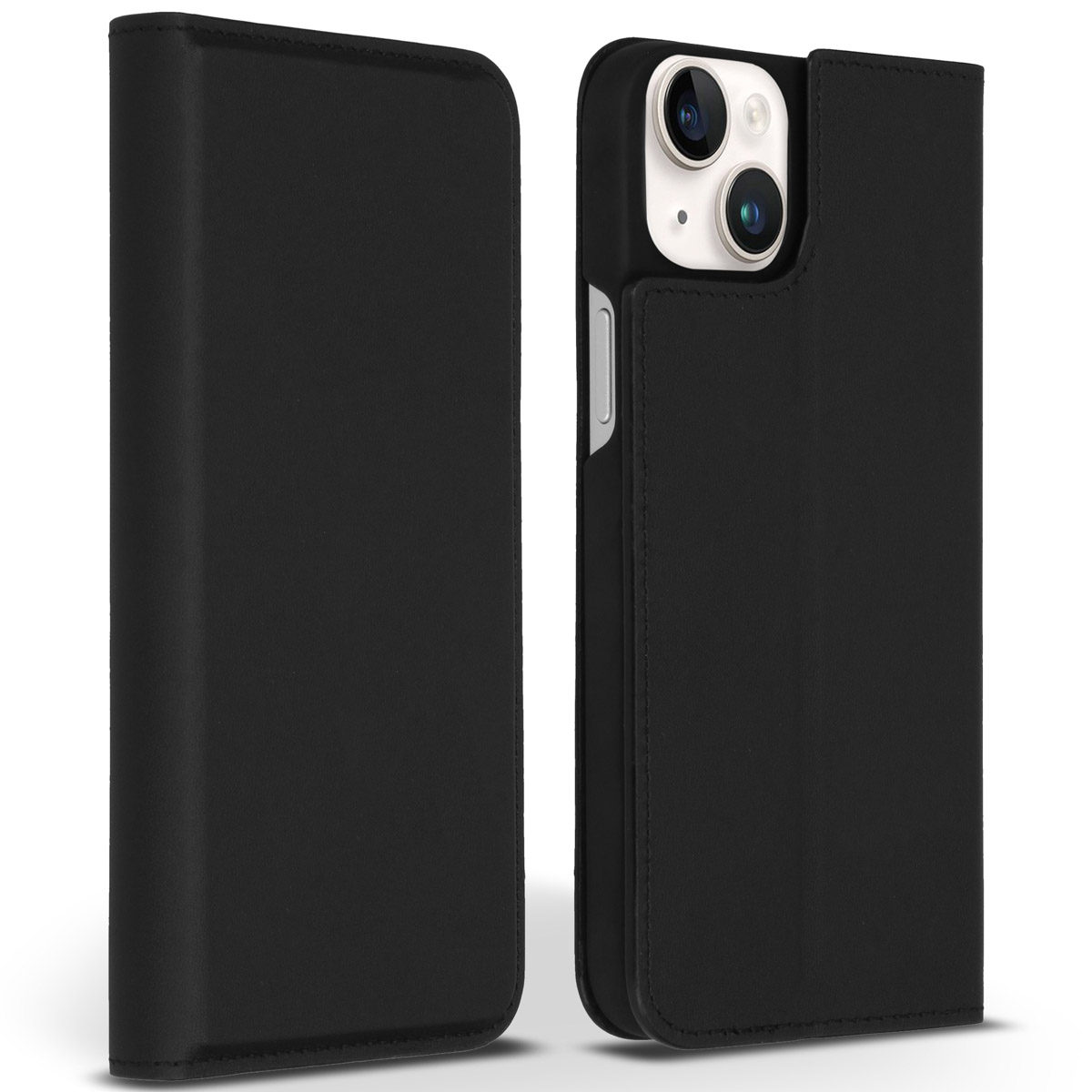 Accezz Premium Leather Slim Bookcase voor de Apple iPhone 14 Plus - Zwart