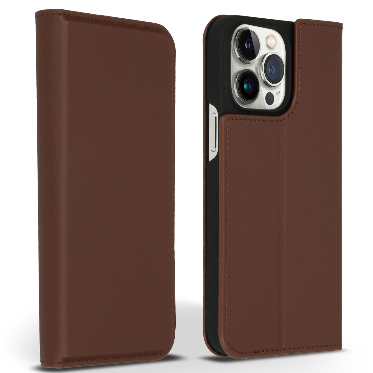 Accezz Premium Leather Slim Bookcase voor de Apple iPhone 14 Pro Max - Bruin