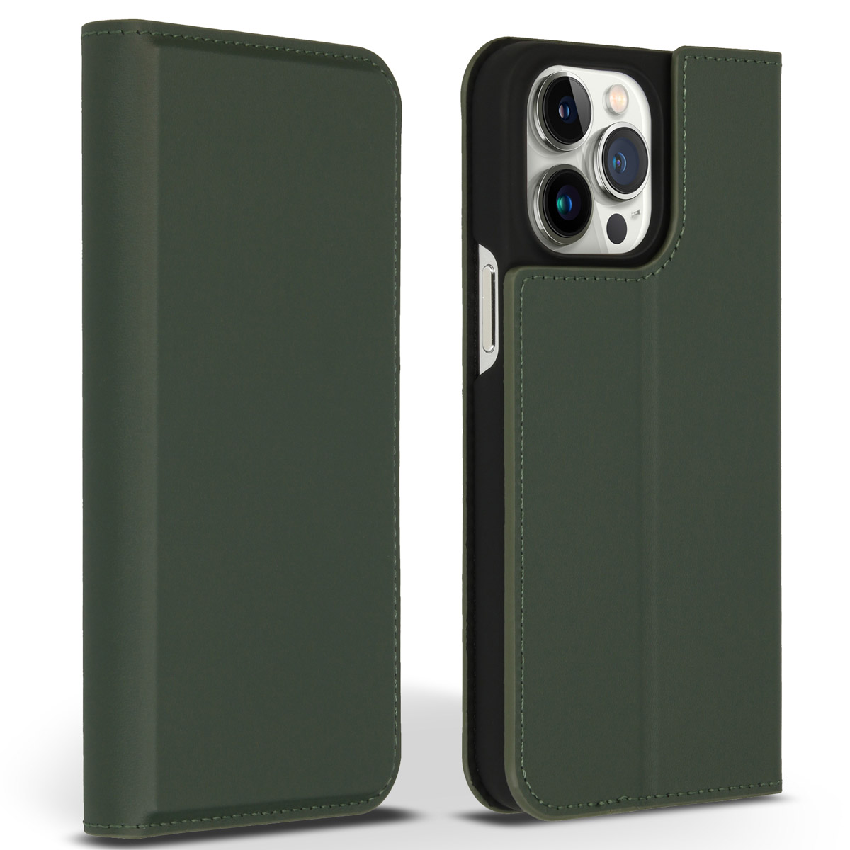 Accezz Premium Leather Slim Bookcase voor de Apple iPhone 14 Pro Max - Groen