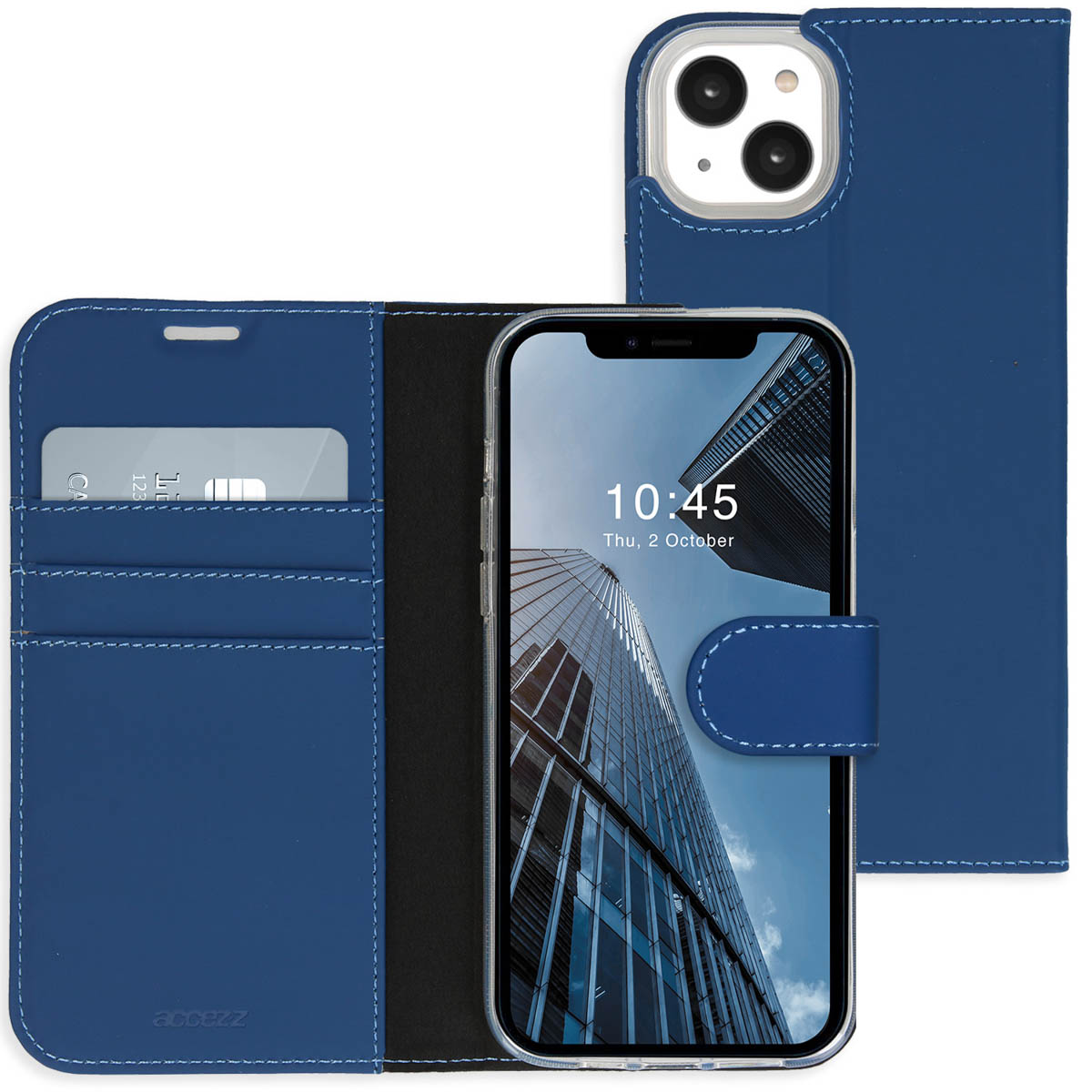 Accezz Wallet Softcase Bookcase voor de Apple iPhone 14 Plus - Donkerblauw