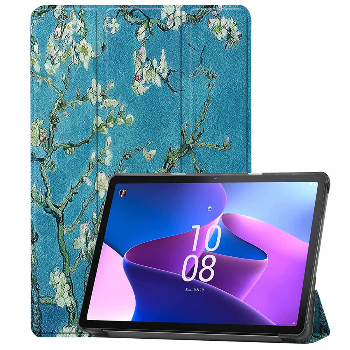 imoshion Design Trifold Bookcase voor de Lenovo Tab M10 Plus (3rd gen) - Green Plant