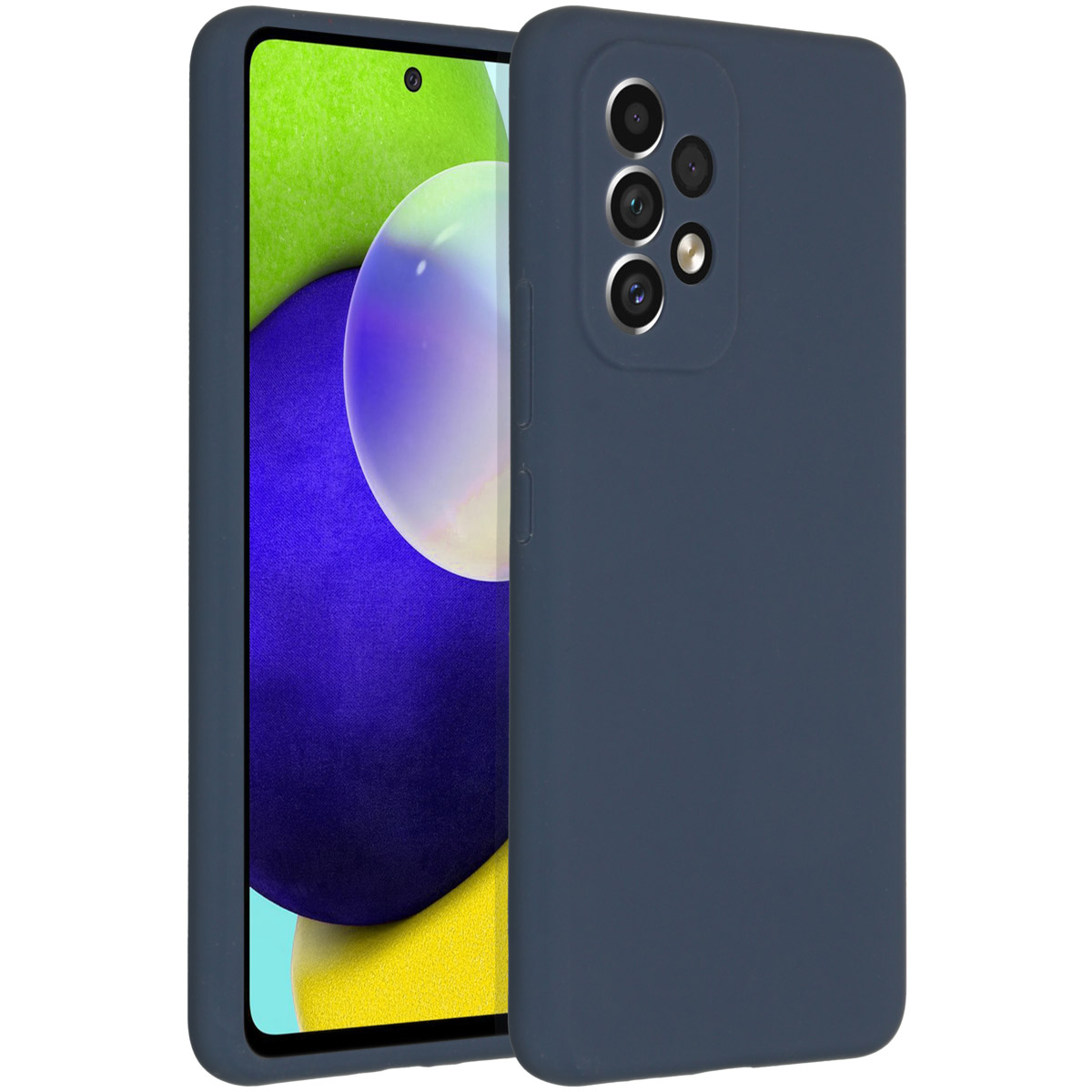 Accezz Coque Liquid Silicone Samsung Galaxy A53 - Bleu foncé