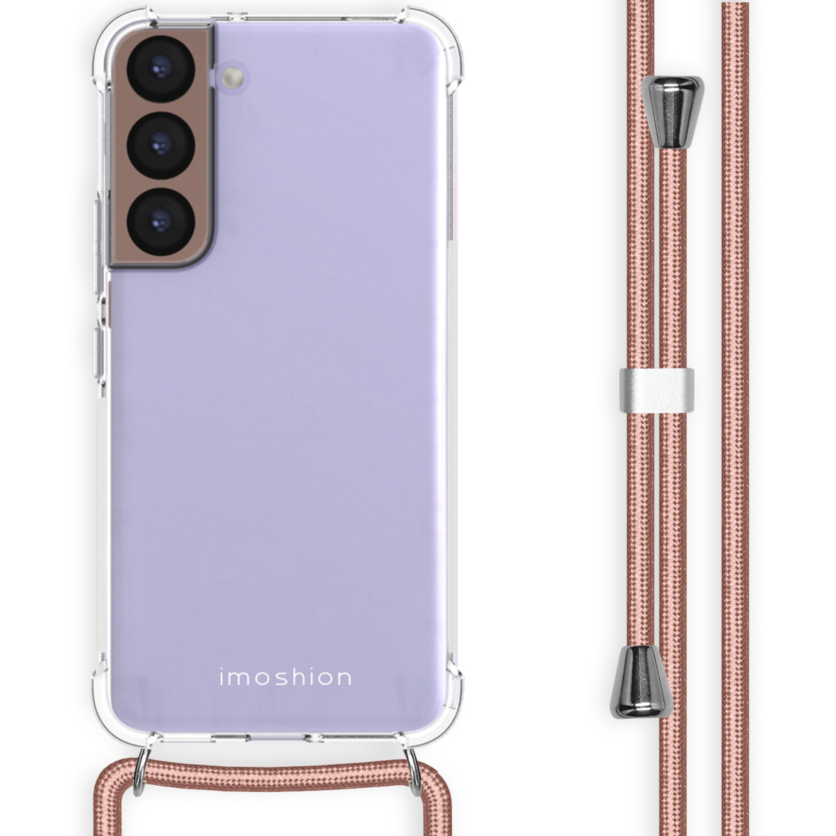 imoshion Coque arrière Transparente avec cordon Samsung Galaxy S22 - Rose Doré