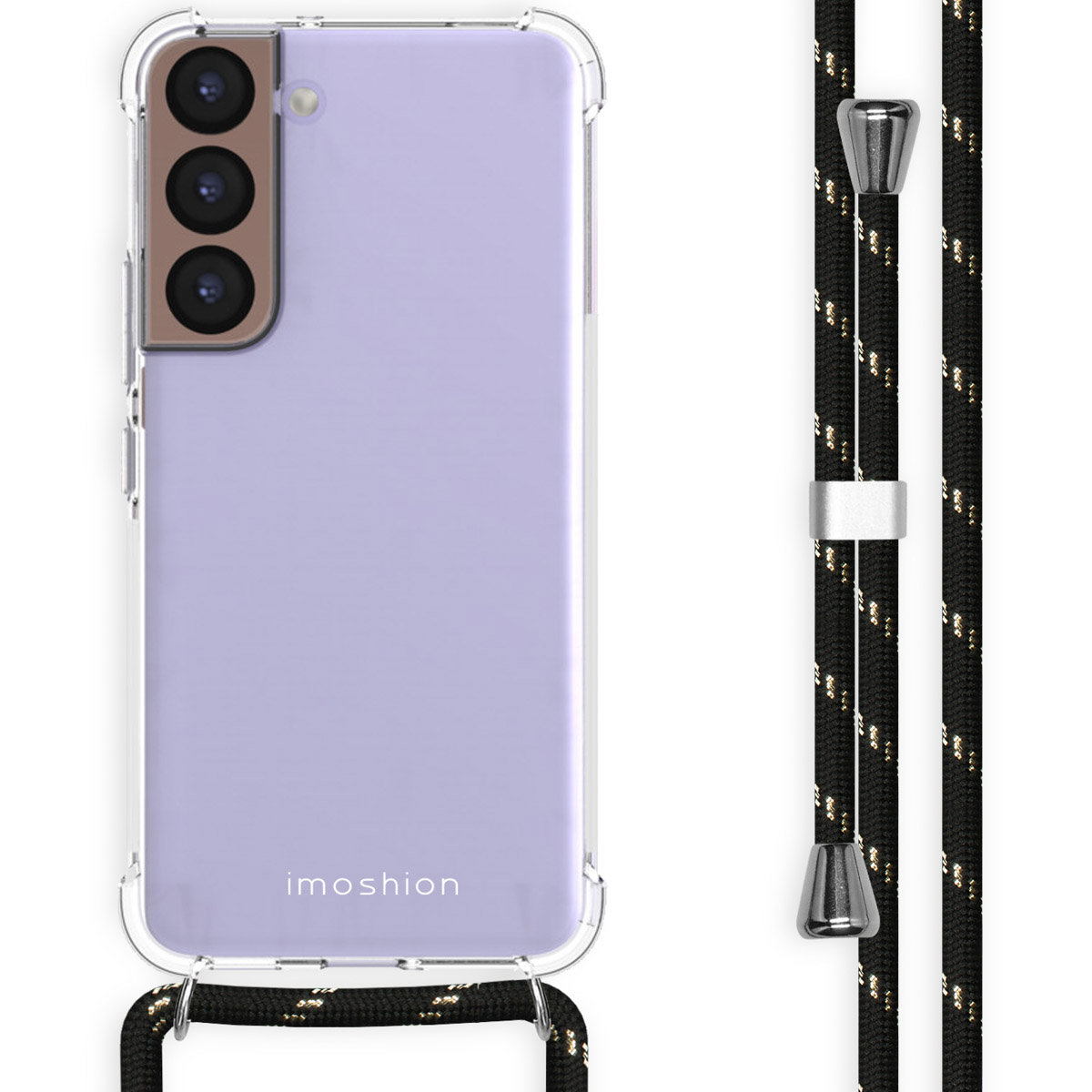 imoshion Coque arrière Transparente avec cordon Samsung Galaxy S22 - Noir & Doré