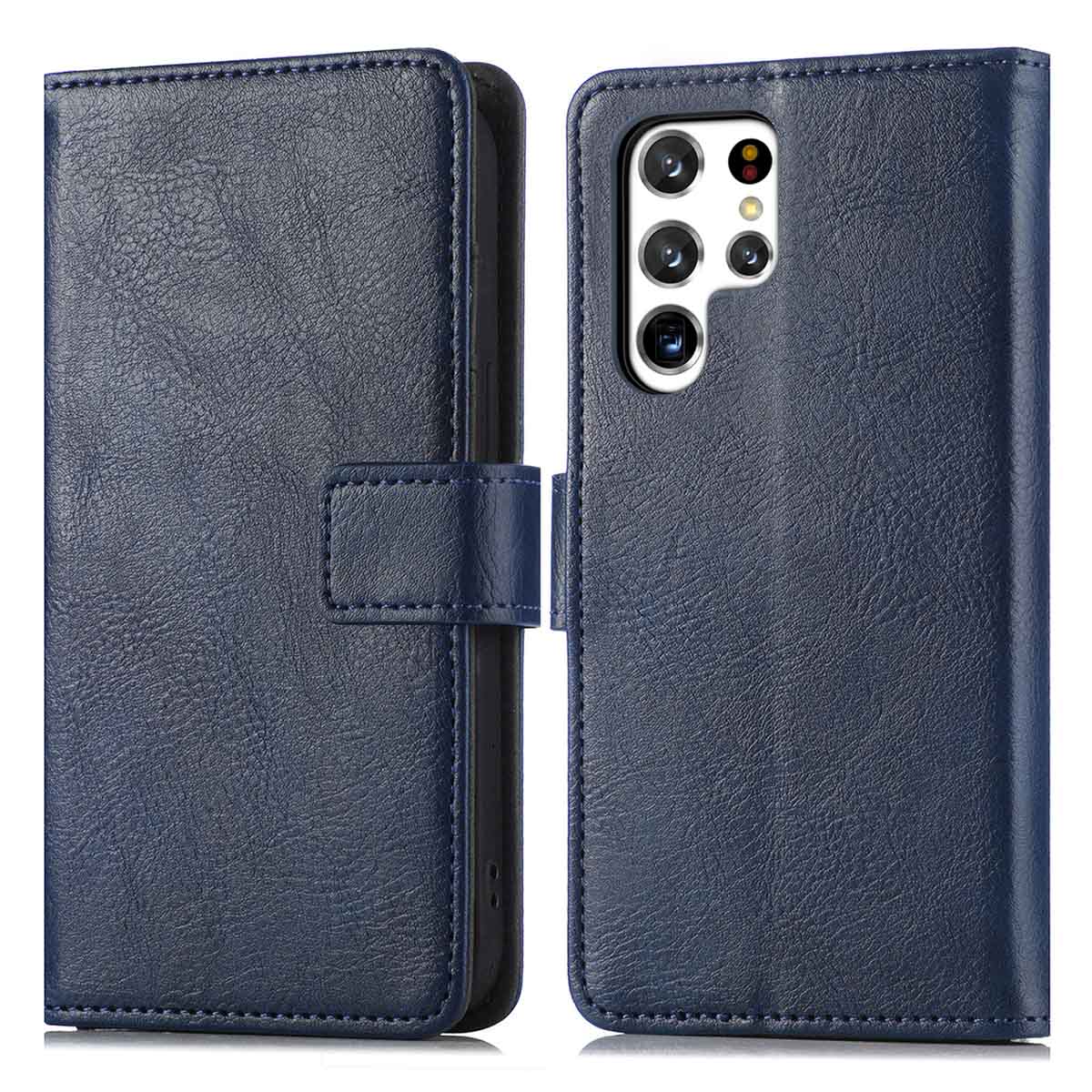 imoshion Luxe Bookcase voor de Samsung Galaxy S22 Ultra - Donkerblauw