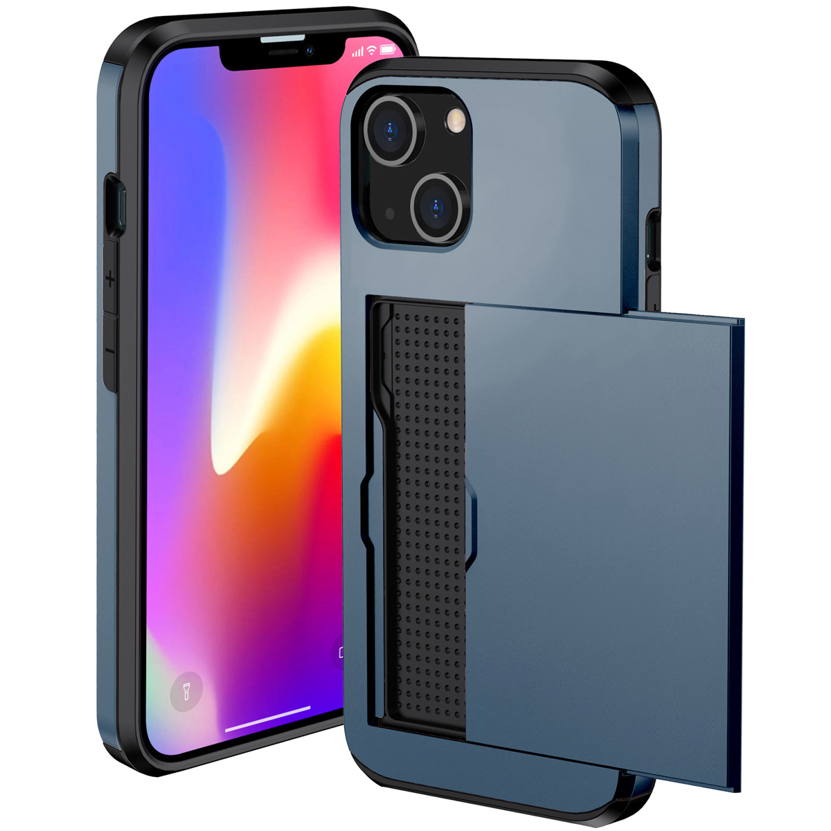 imoshion Backcover met pasjeshouder voor de Apple iPhone 14 - Donkerblauw