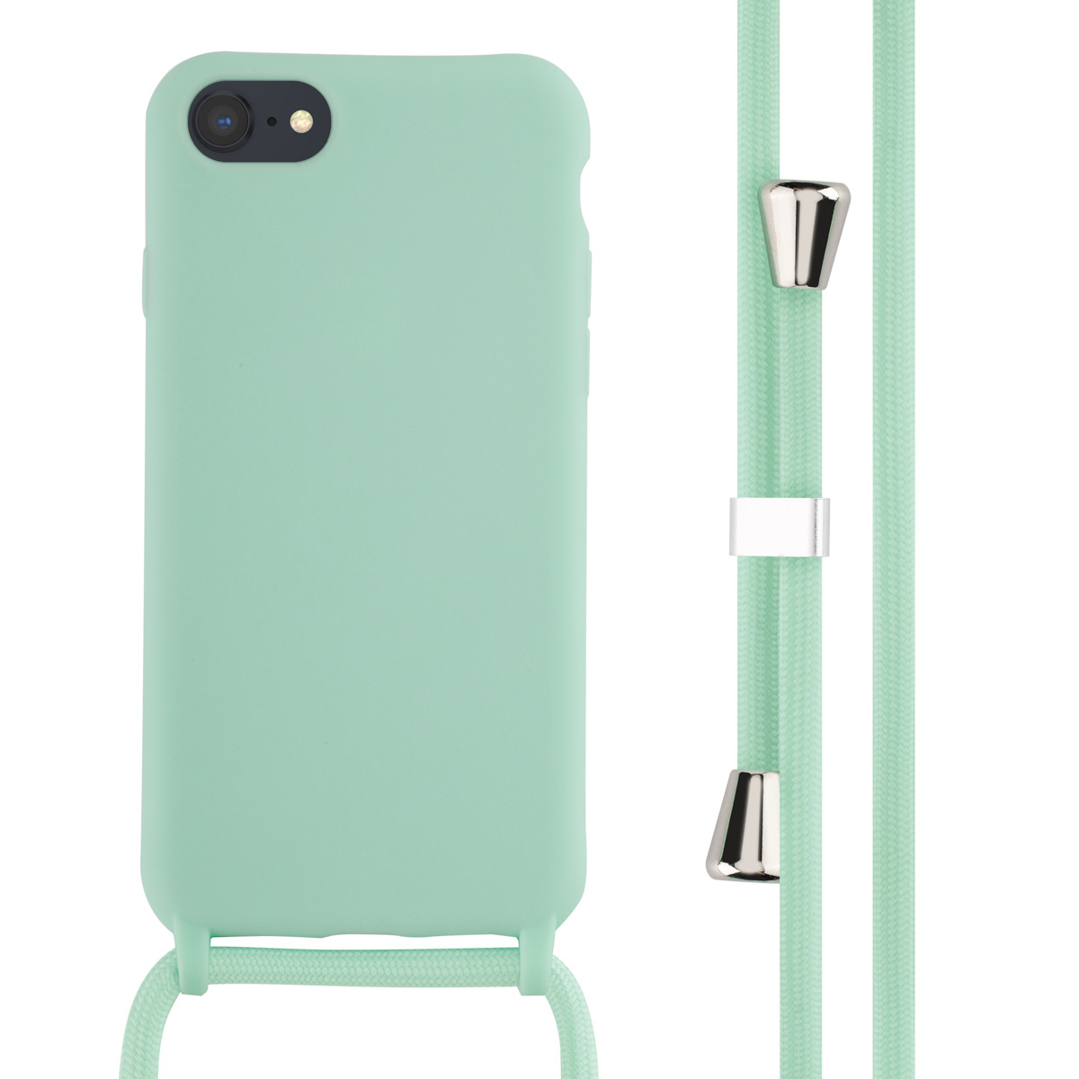 imoshion Siliconen hoesje met koord voor de Apple iPhone SE (2022 / 2020) / 8 / 7 - Mintgroen