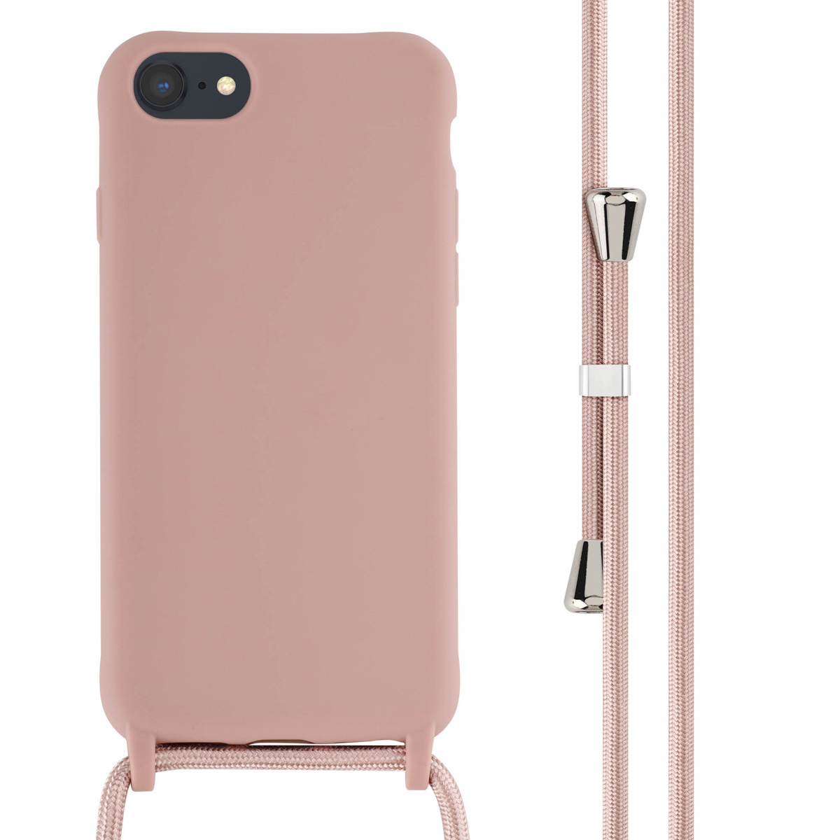 imoshion Siliconen hoesje met koord voor de Apple iPhone SE (2022 / 2020) / 8 / 7 - Sand Pink