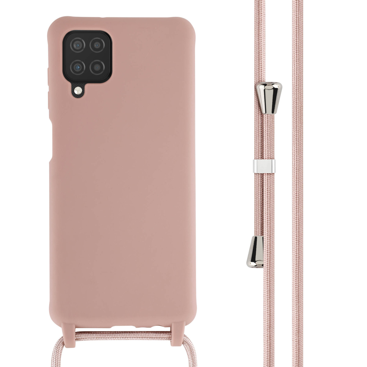 imoshion Coque en silicone avec cordon Samsung Galaxy A12 - Sand Pink