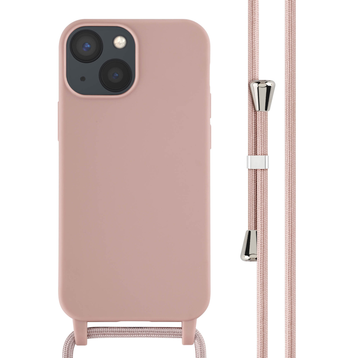 imoshion Siliconen hoesje met koord voor de Apple iPhone 13 Mini - Sand Pink