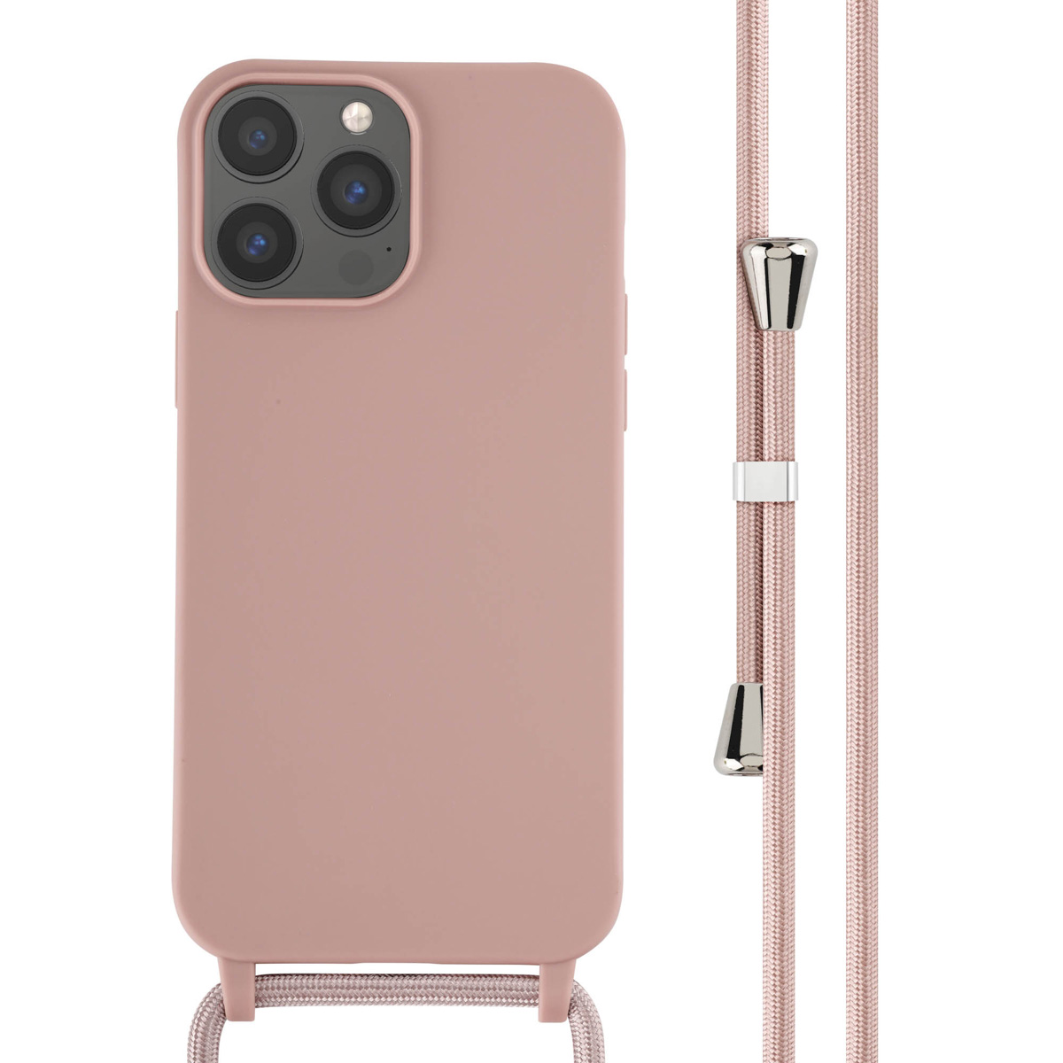 imoshion Coque en silicone avec cordon Apple iPhone 13 Pro Max - Sand Pink