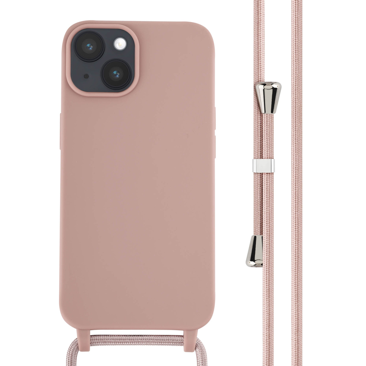 imoshion Siliconen hoesje met koord voor de Apple iPhone 14 - Sand Pink