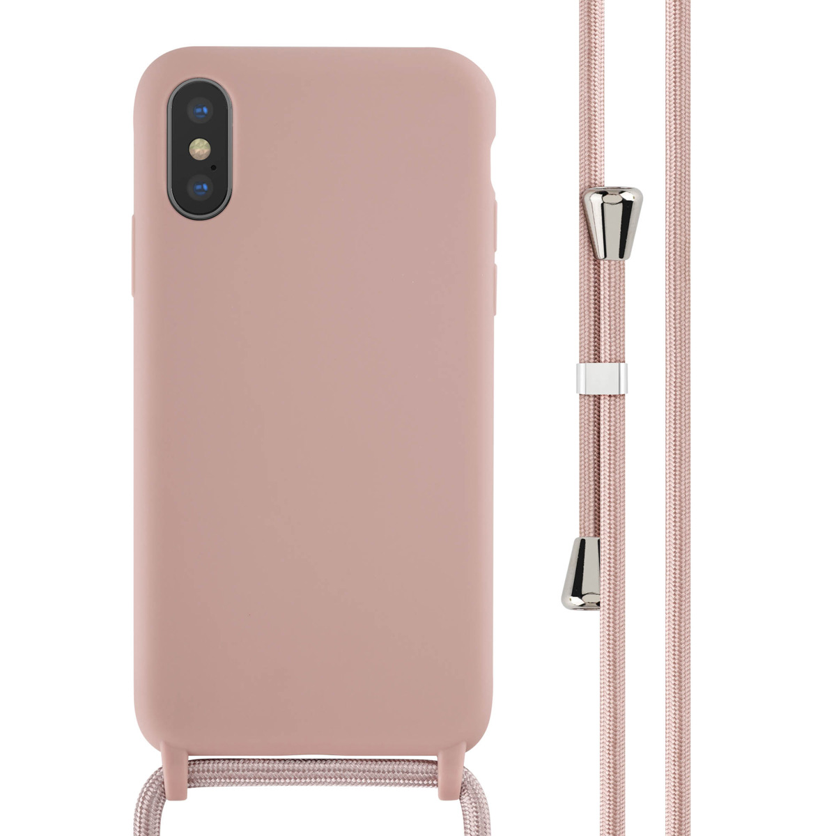 imoshion Coque en silicone avec cordon Apple iPhone X / Xs - Sand Pink