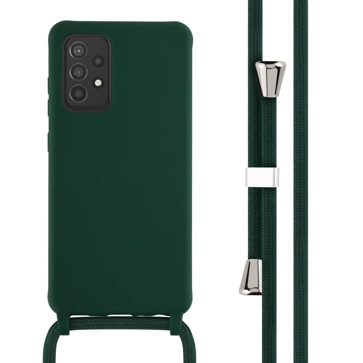 imoshion Siliconen hoesje met koord voor de Samsung Galaxy A52(s) (5G/4G) - Donkergroen
