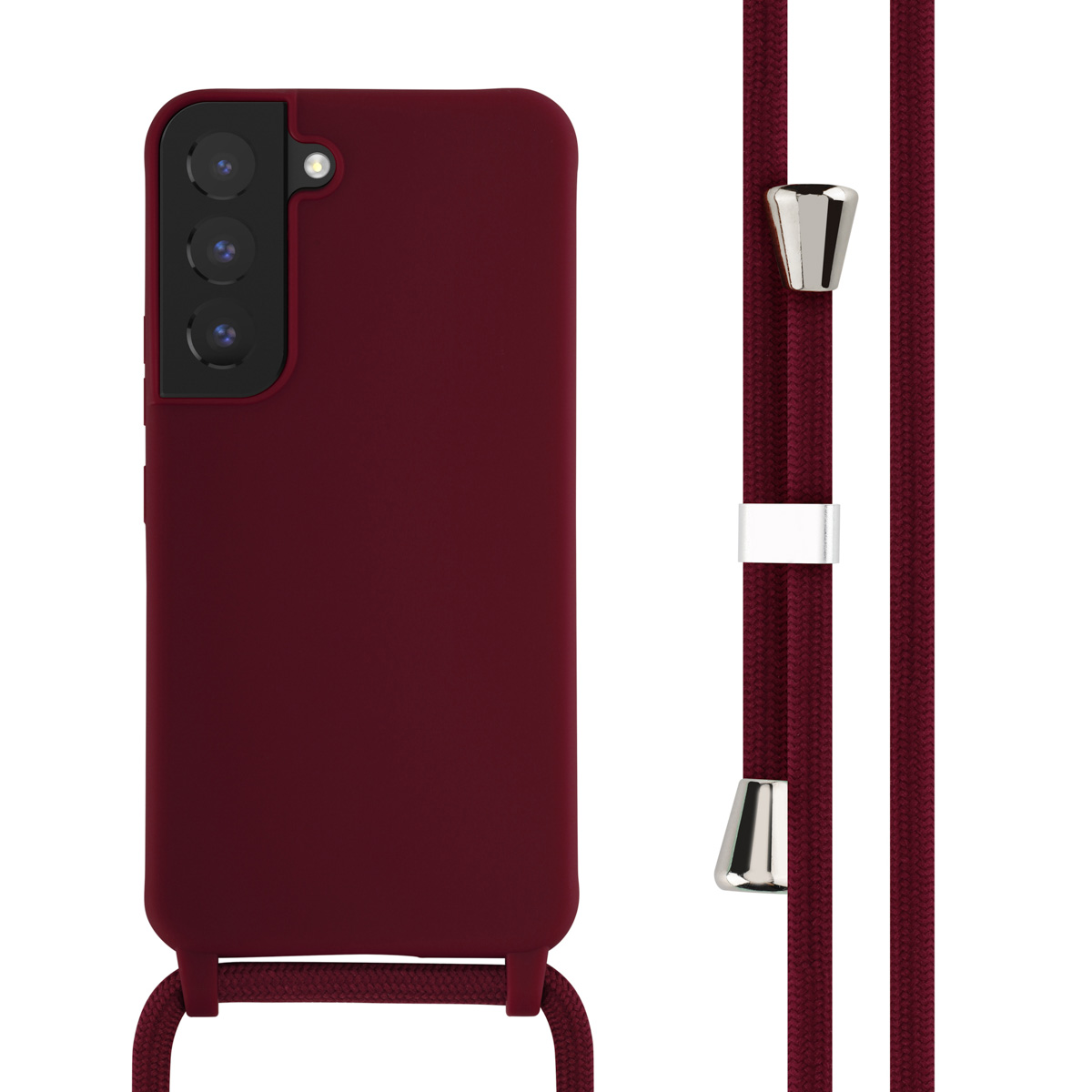 imoshion Siliconen hoesje met koord voor de Samsung Galaxy S22 - Donkerrood