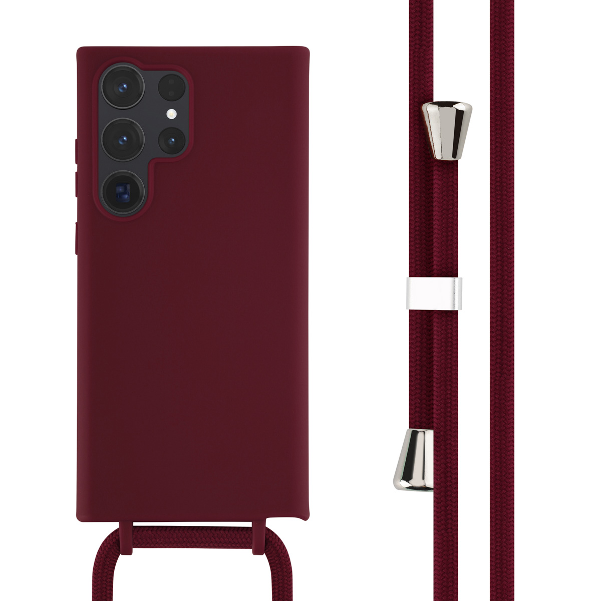 imoshion Coque en silicone avec cordon Samsung Galaxy S23 Ultra - Rouge foncé