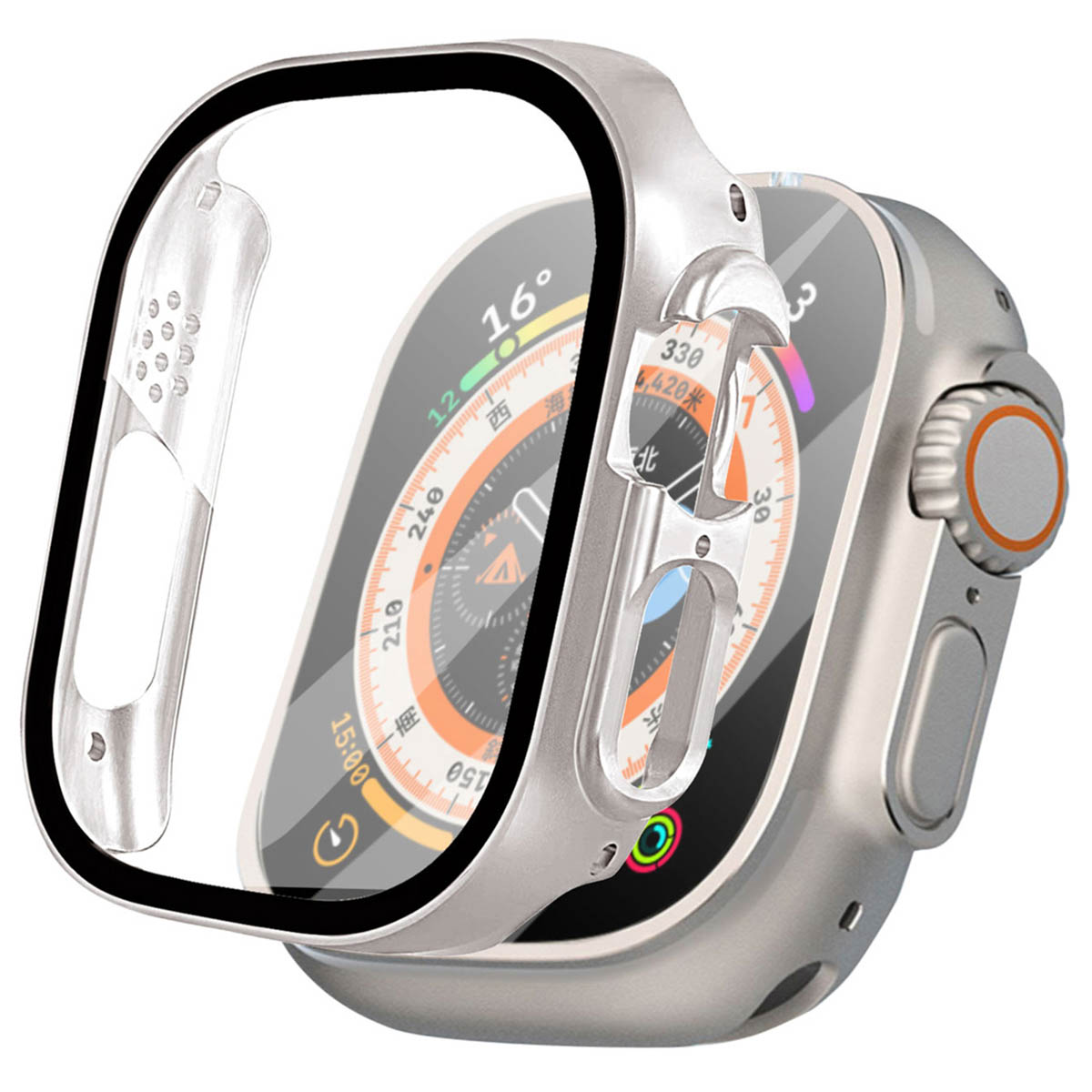 imoshion Full Cover Hardcase voor de Apple Watch Ultra / Ultra 2 / Ultra 3 - 49 mm - Titanium