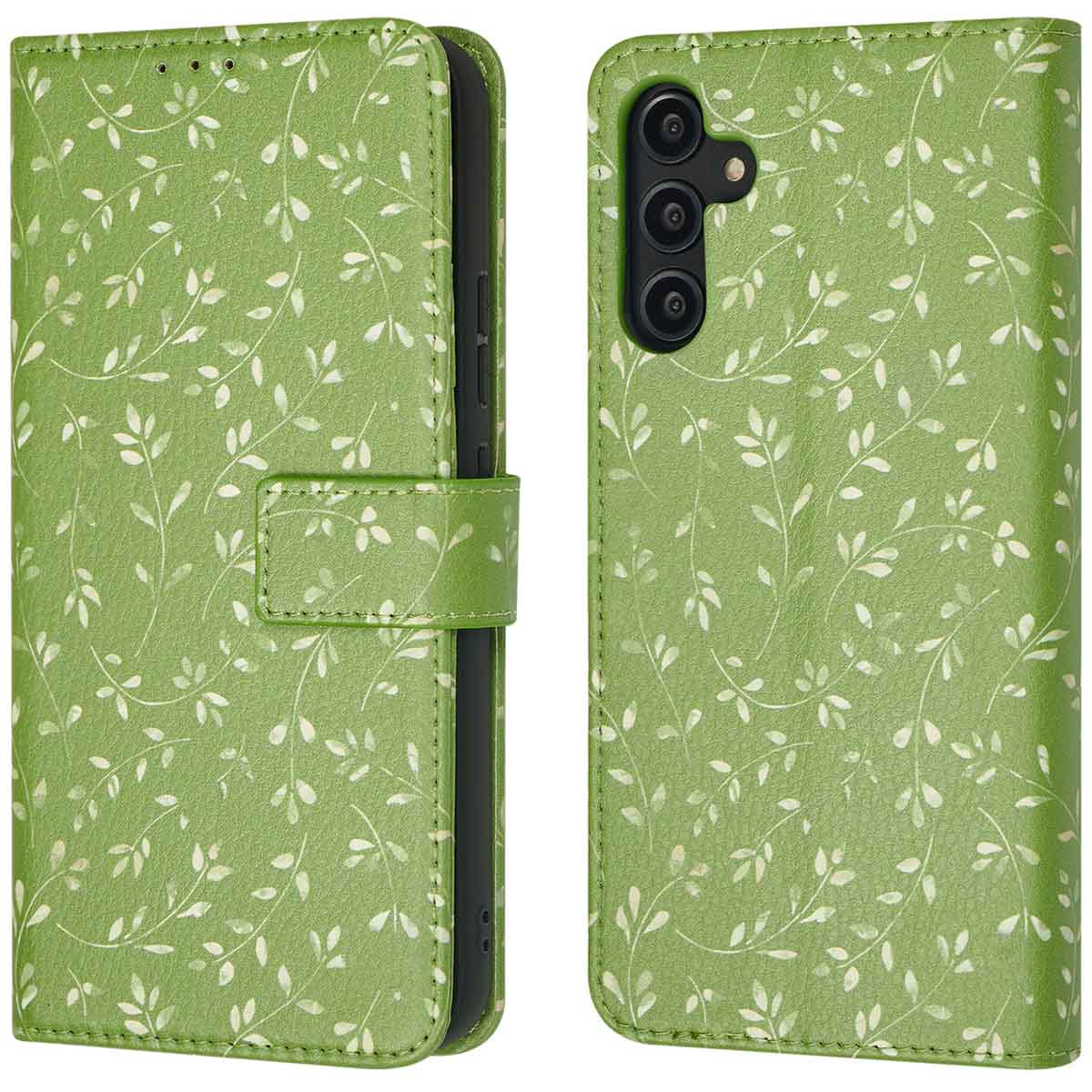 imoshion Design Bookcase voor de Samsung Galaxy A14 (5G/4G) - Green Flowers