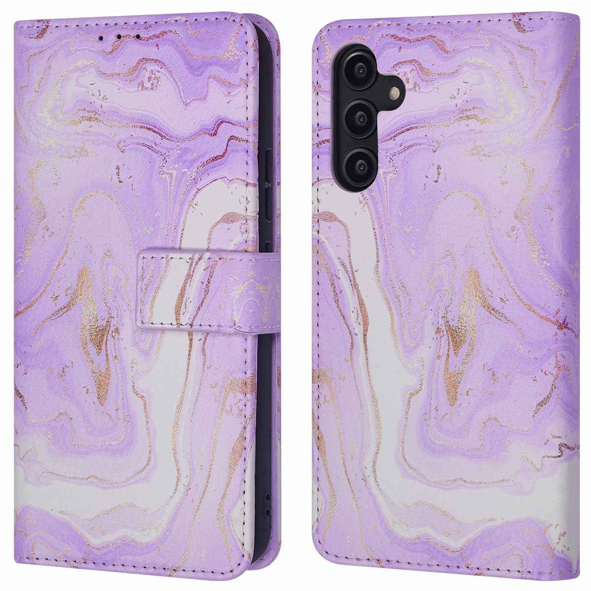 imoshion Design Bookcase voor de Samsung Galaxy A14 (5G/4G) - Purple Marble