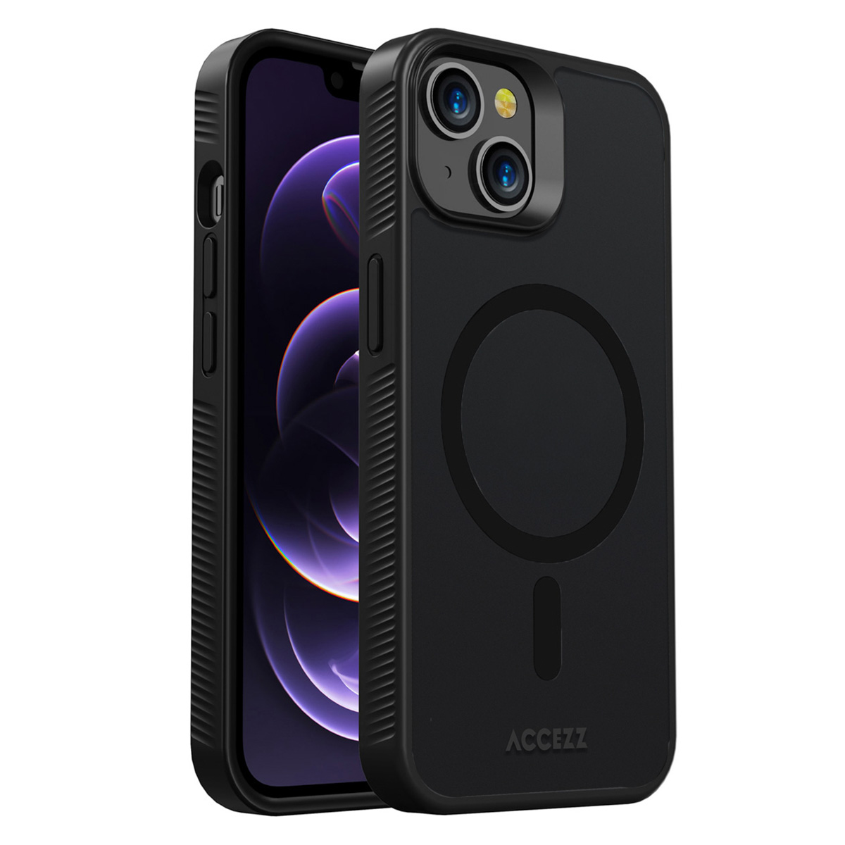 Accezz Coque Givrée Robuste avec MagSafe Apple iPhone 14 - Noir