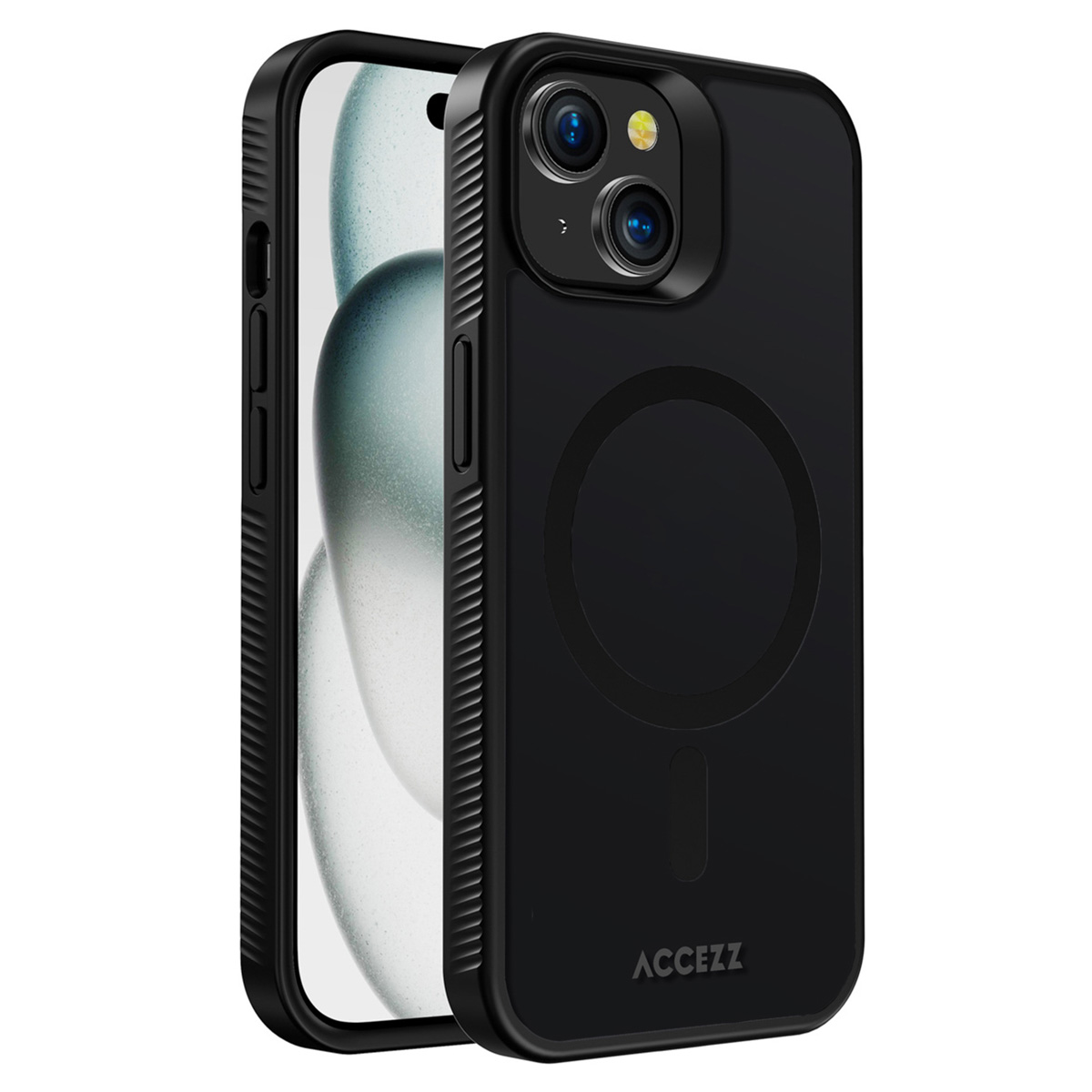 Accezz Coque Givrée Robuste avec MagSafe Apple iPhone 15 Plus - Noir