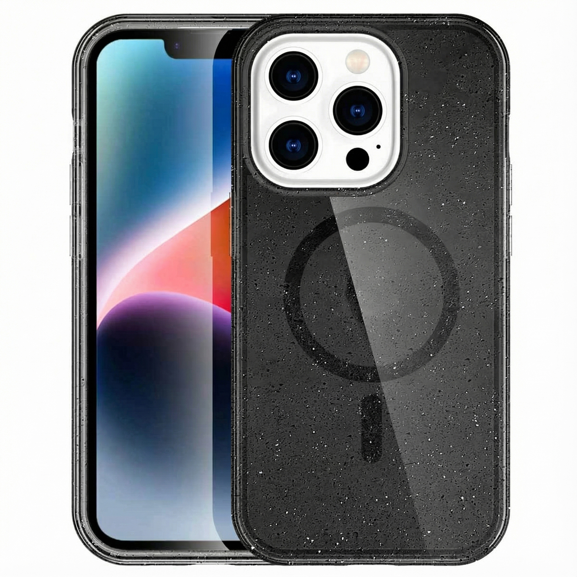 imoshion Coque Pailletée avec MagSafe Apple iPhone 14 Pro - Glitter Noir