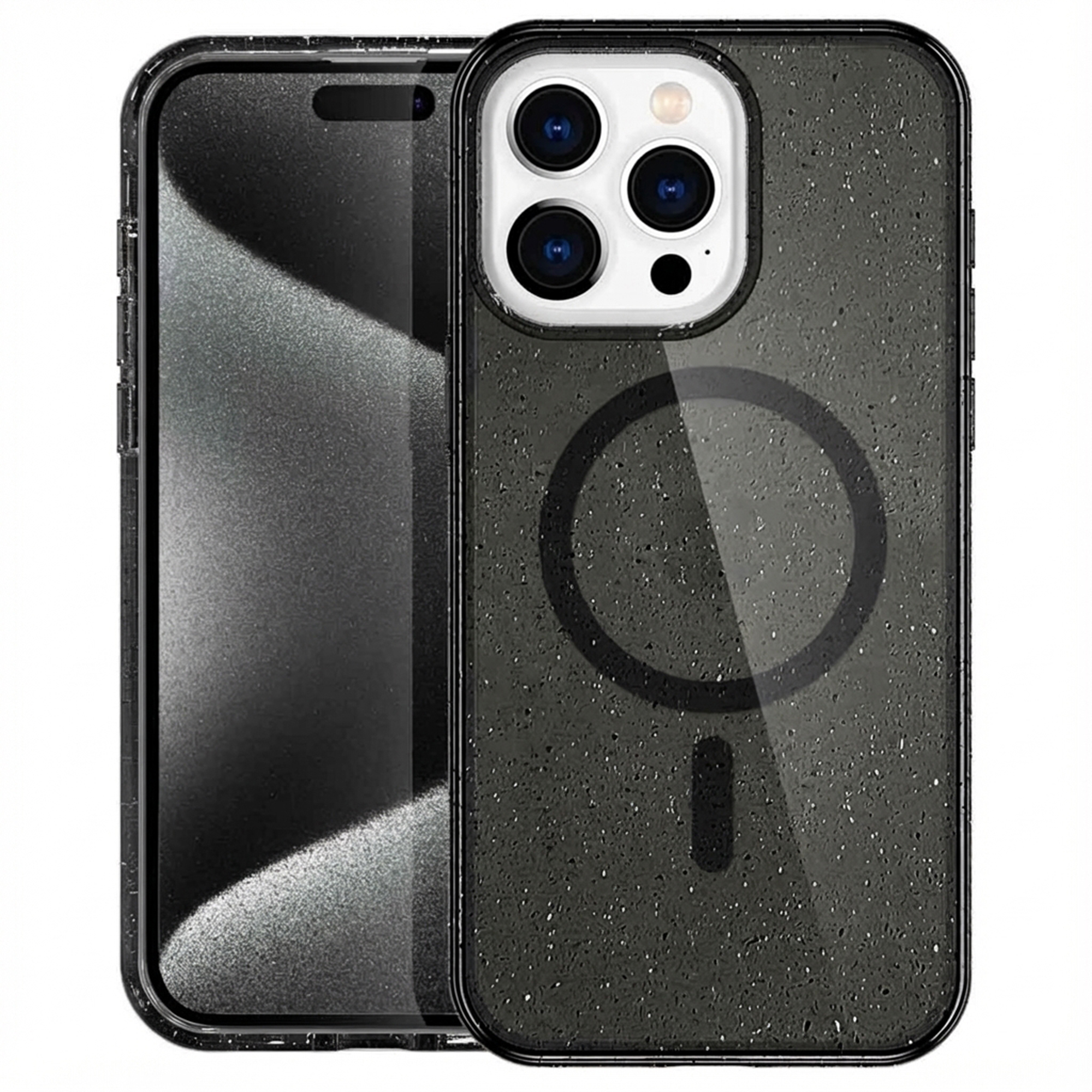 imoshion Coque Pailletée avec MagSafe Apple iPhone 15 Pro Max - Glitter Noir