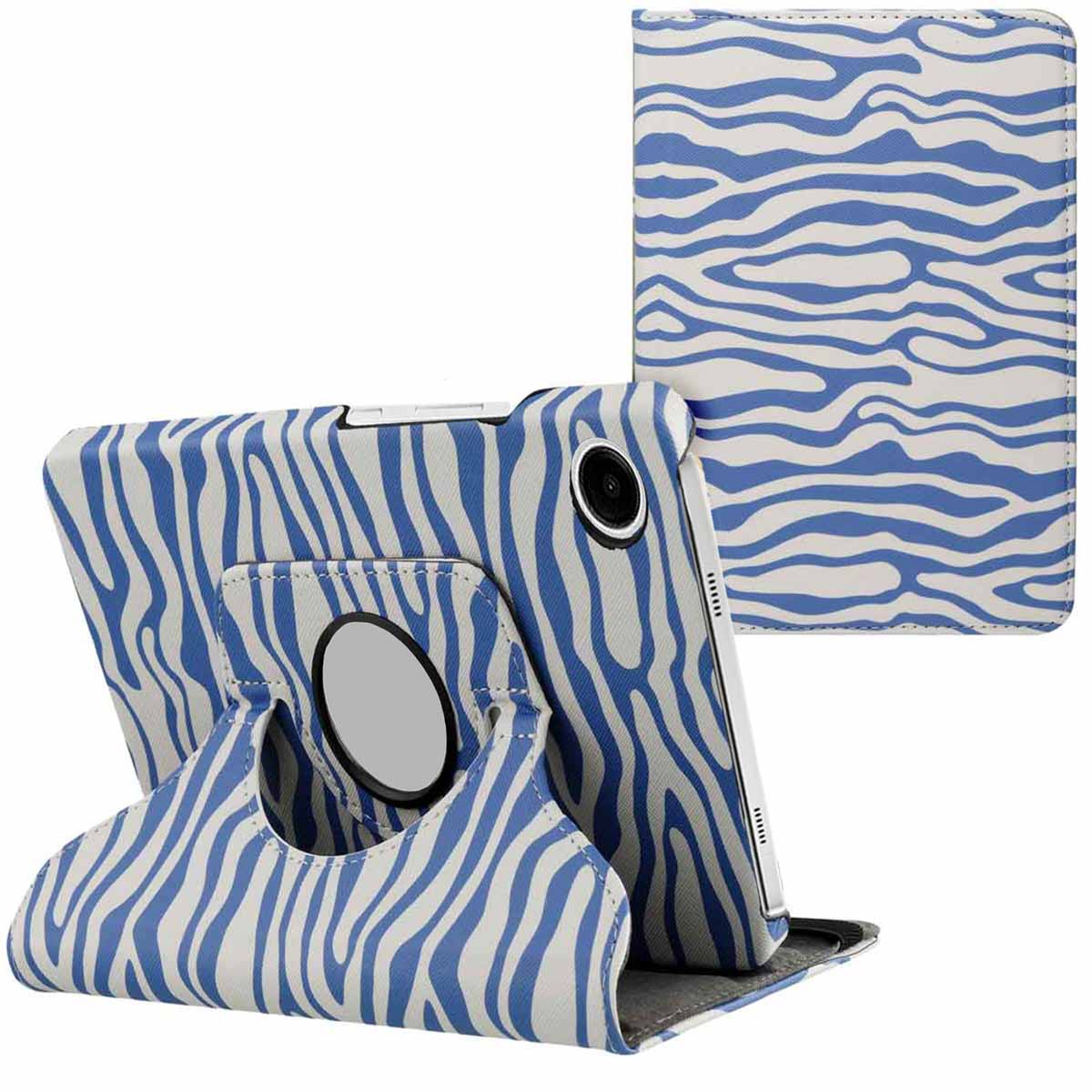imoshion Coque tablette Design rotatif à 360° Samsung Galaxy Tab A9 Plus - White Blue Stripes
