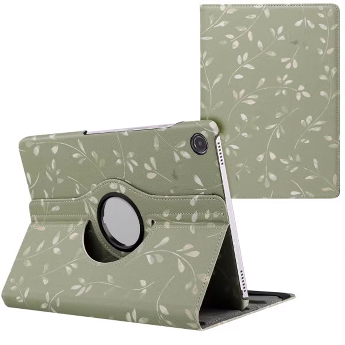 imoshion 360° Draaibare Design Bookcase voor de Samsung Galaxy Tab A9 Plus - Green Flowers