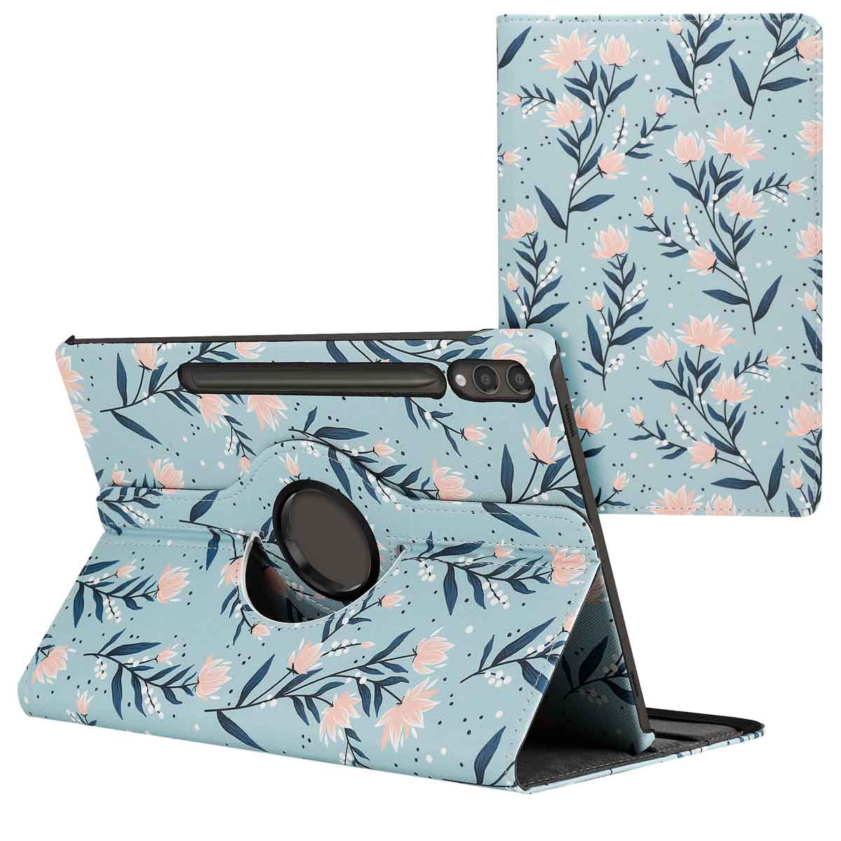 imoshion Coque tablette Design rotatif à 360° Samsung Galaxy Tab S10 Plus / Tab S9 FE Plus / Tab S9 Plus - Flowers