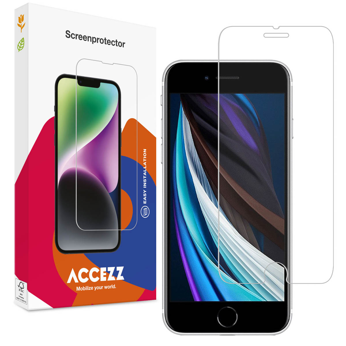 Accezz Gehard Glas Screenprotector voor de Apple iPhone SE (2022 / 2020)