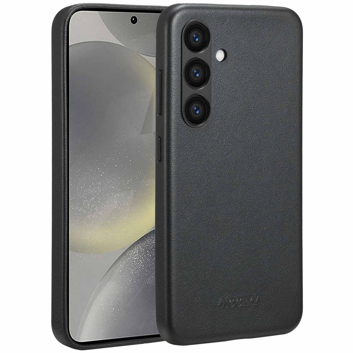 Accezz MagSafe Leather Backcover voor de Samsung Galaxy S24 - Onyx Black