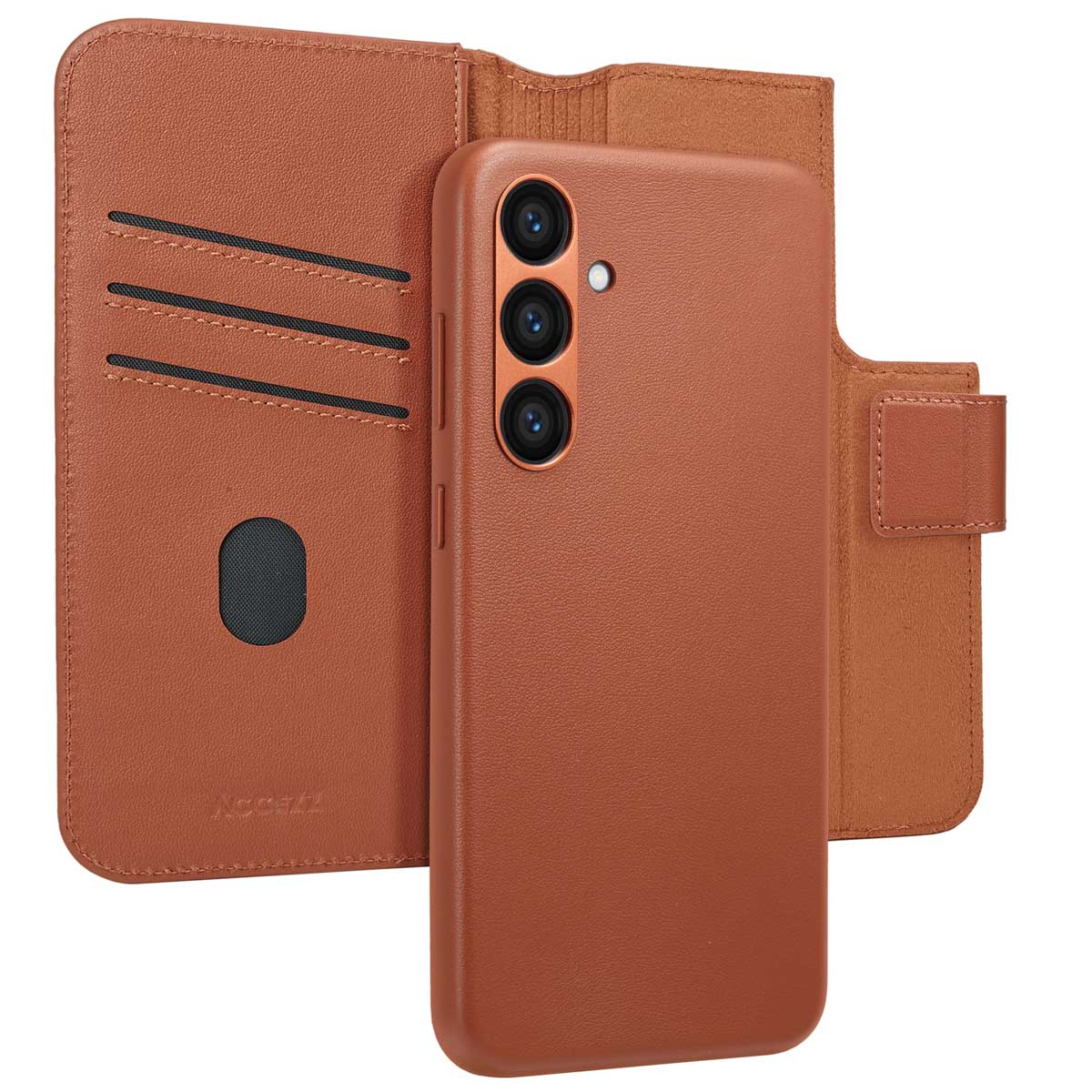 Accezz Leather Bookcase 2-in-1 met MagSafe voor de Samsung Galaxy S23 FE - Sienna Brown