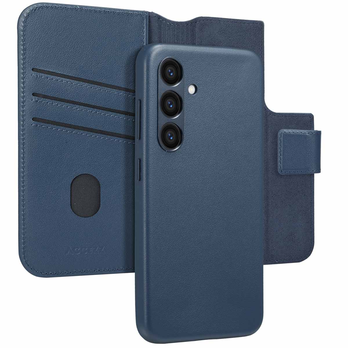 Accezz Leather Bookcase 2-in-1 met MagSafe voor de Samsung Galaxy S24 - Nightfall Blue