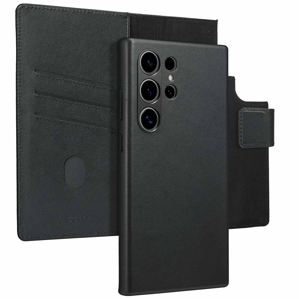 Accezz Leather Bookcase 2-in-1 met MagSafe voor de Samsung Galaxy S24 Ultra - Onyx Black