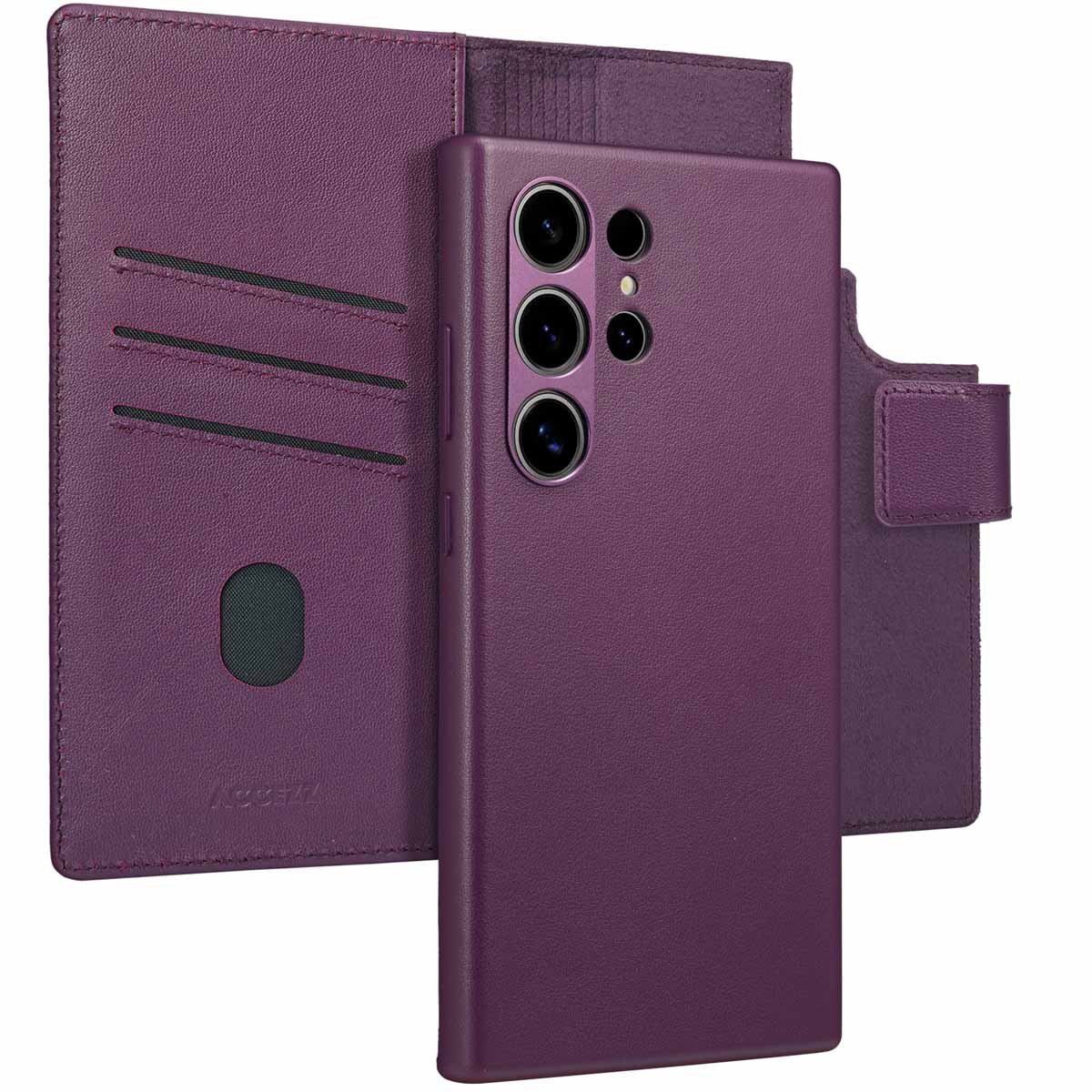 Accezz Leather Bookcase 2-in-1 met MagSafe voor de Samsung Galaxy S24 Ultra - Heath Purple