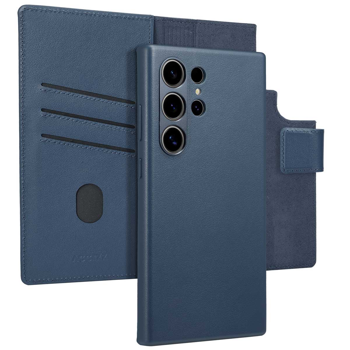 Accezz Leather Bookcase 2-in-1 met MagSafe voor de Samsung Galaxy S24 Ultra - Nightfall Blue