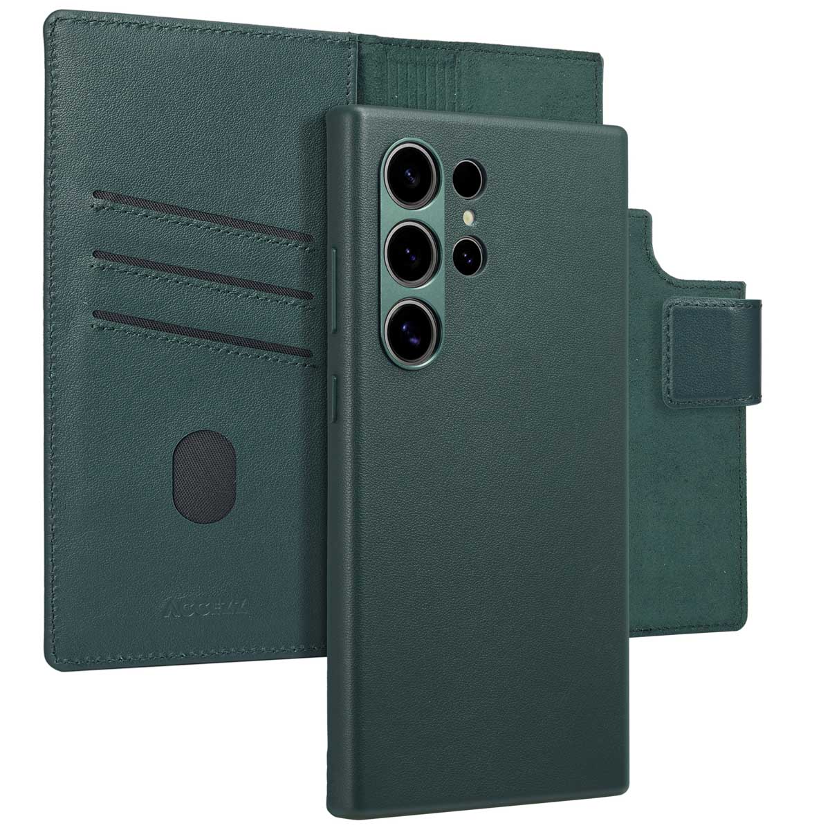 Accezz Leather Bookcase 2-in-1 met MagSafe voor de Samsung Galaxy S24 Ultra - Cedar Green